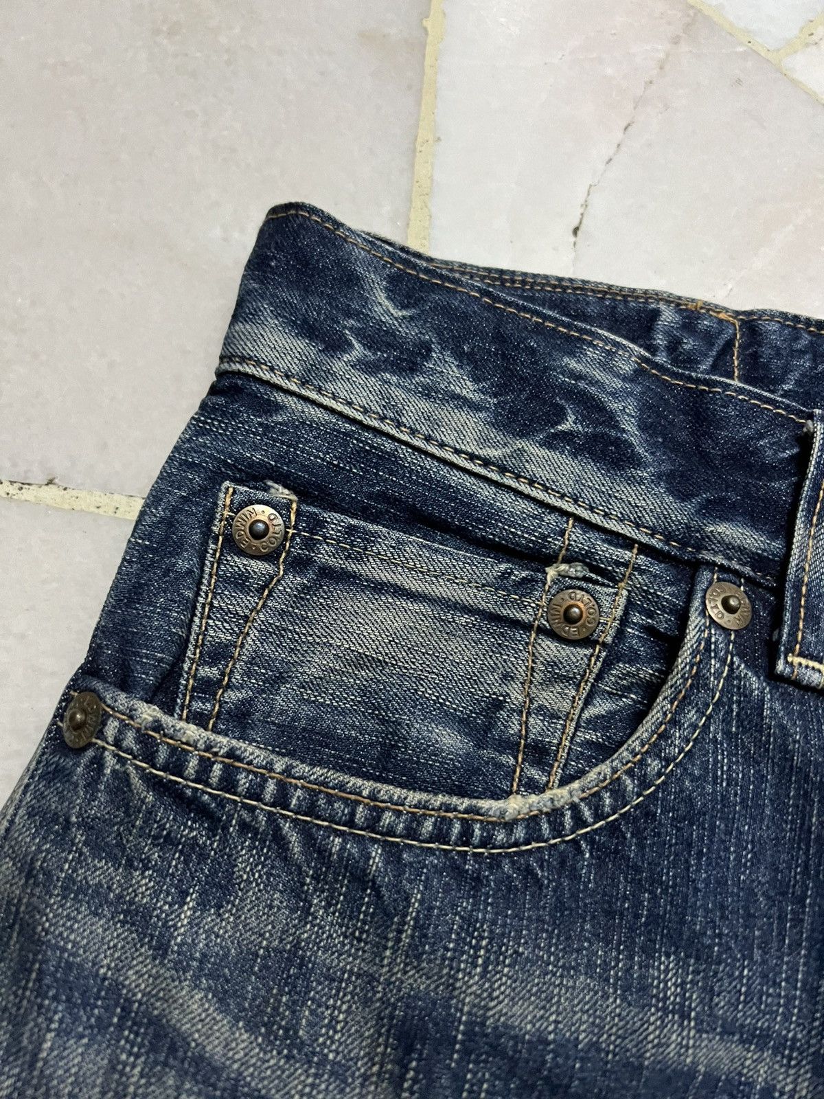 Kapital EDWIN 503 BLUE TRIP MUD WASH BOOTCUT JEANS Size US 32 / EU 48 - 10 Thumbnail