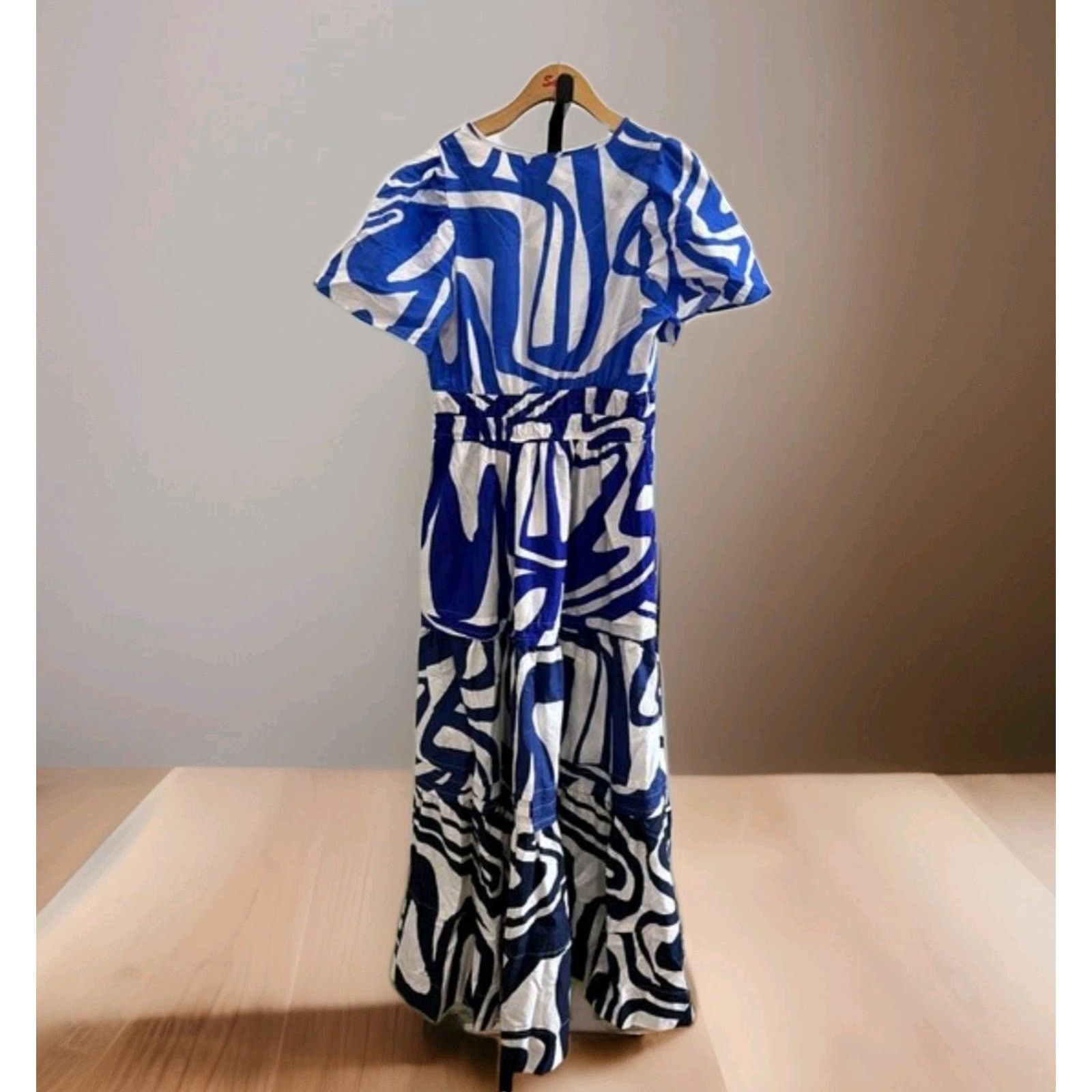 Anthropologie Anthropologie Slate Blue & White Somerset Maxi Dress XXS Size XXS / US 00 / IT 34 - 6 Thumbnail
