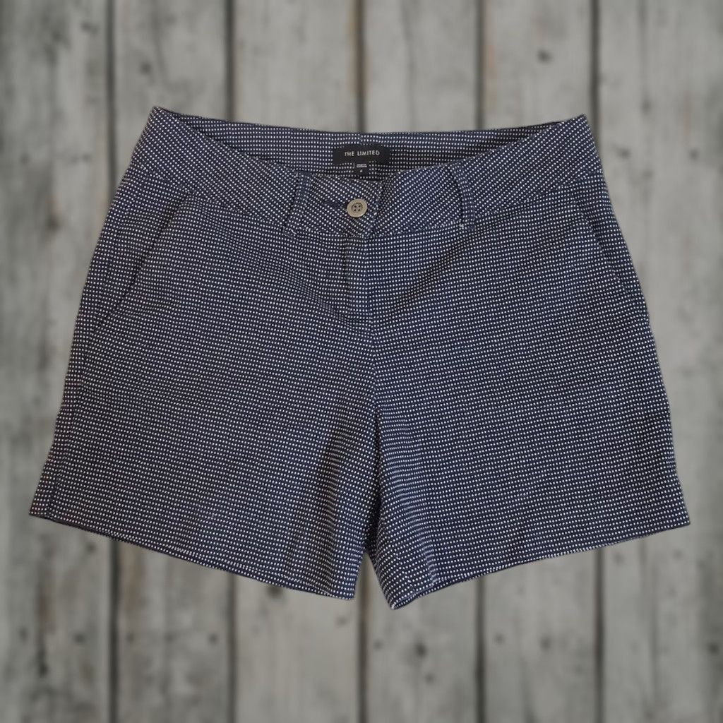 Vintage The Limited Womens Shorts Size 6 Black Polka Dot Flat Front Cotton Blend Chino Regular Size 24" / US 00 / IT 34 - 1 Thumbnail