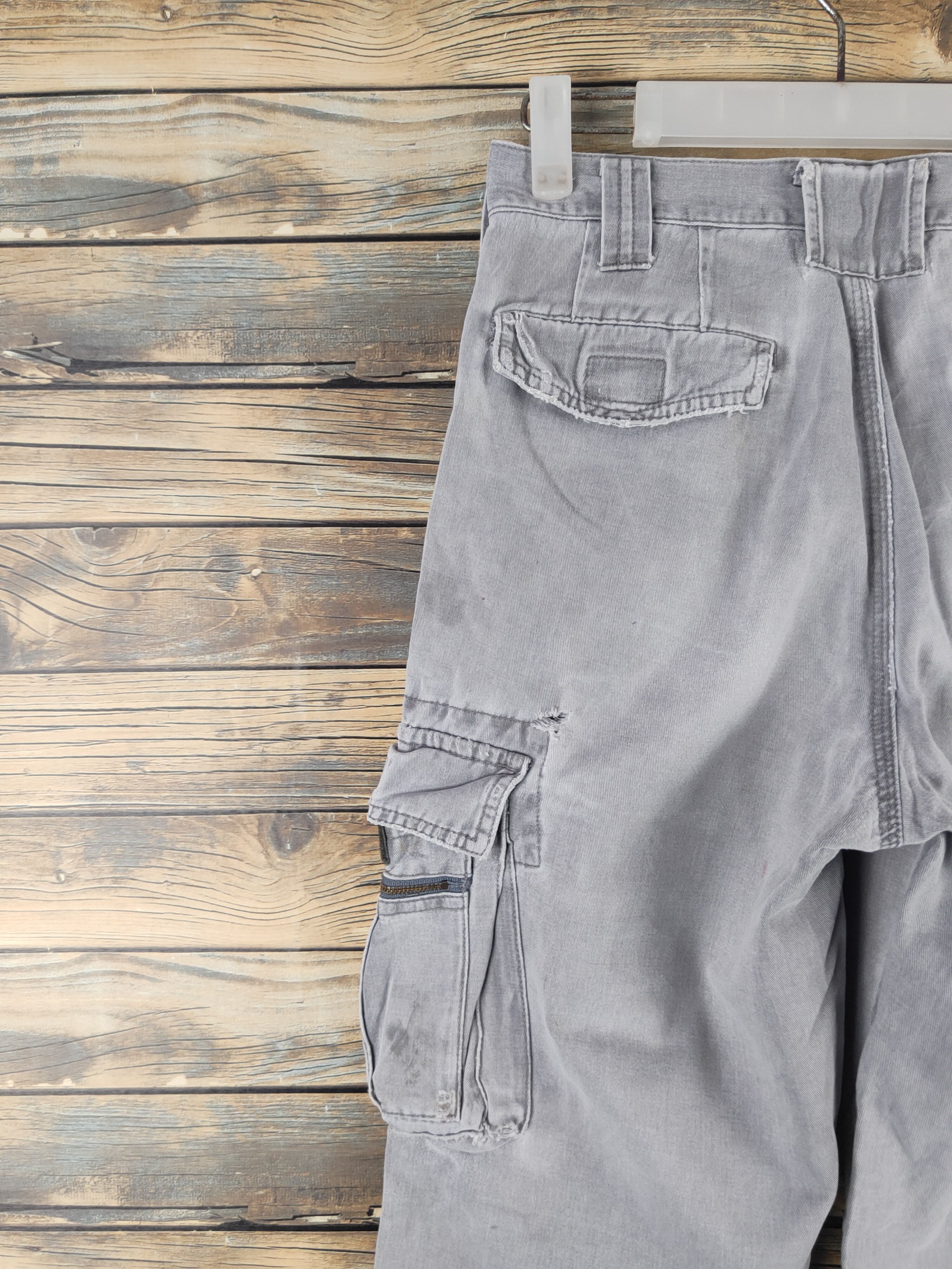 Japanese Brand DL Gran Cisco Gray Faded Multipocket Cargo Pants #46-289T Size US 27 - 8 Thumbnail