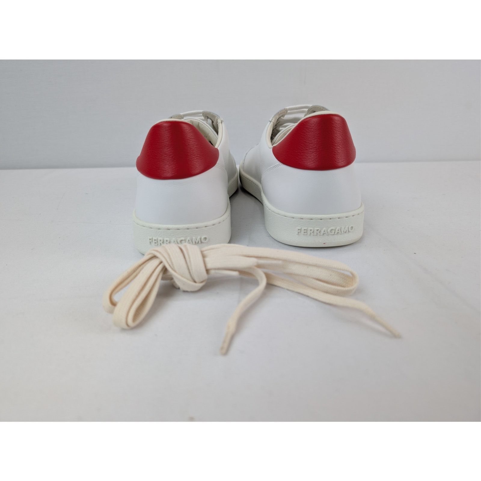 Salvatore Ferragamo o1rshd1 Achille Venn Low-Top Sneakers in White/Red Size US 11 / EU 44 - 11 Thumbnail