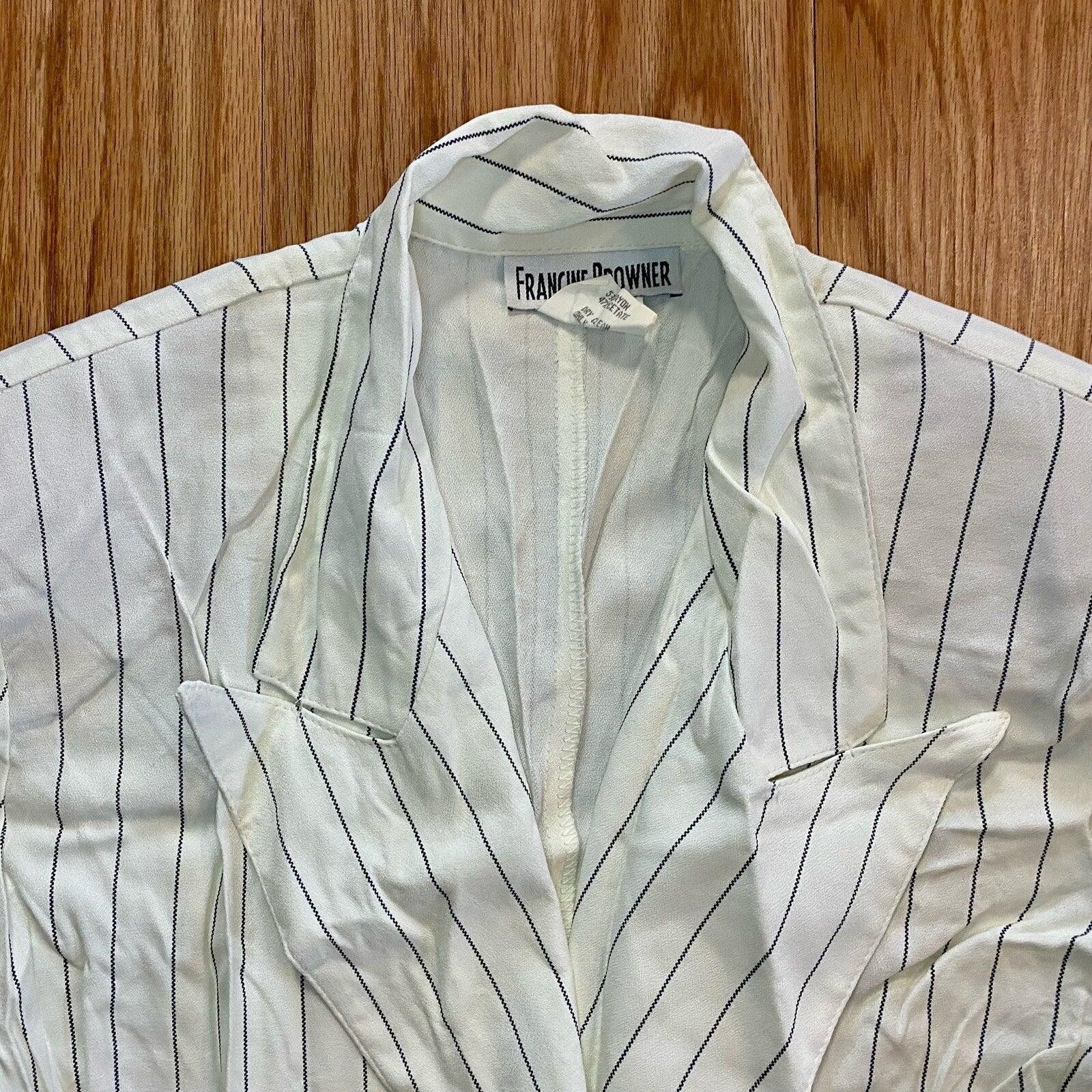 Other Francine Browner Vintage White Oversized Blazer Womens 6 Size M / US 6-8 / IT 42-44 - 4 Thumbnail
