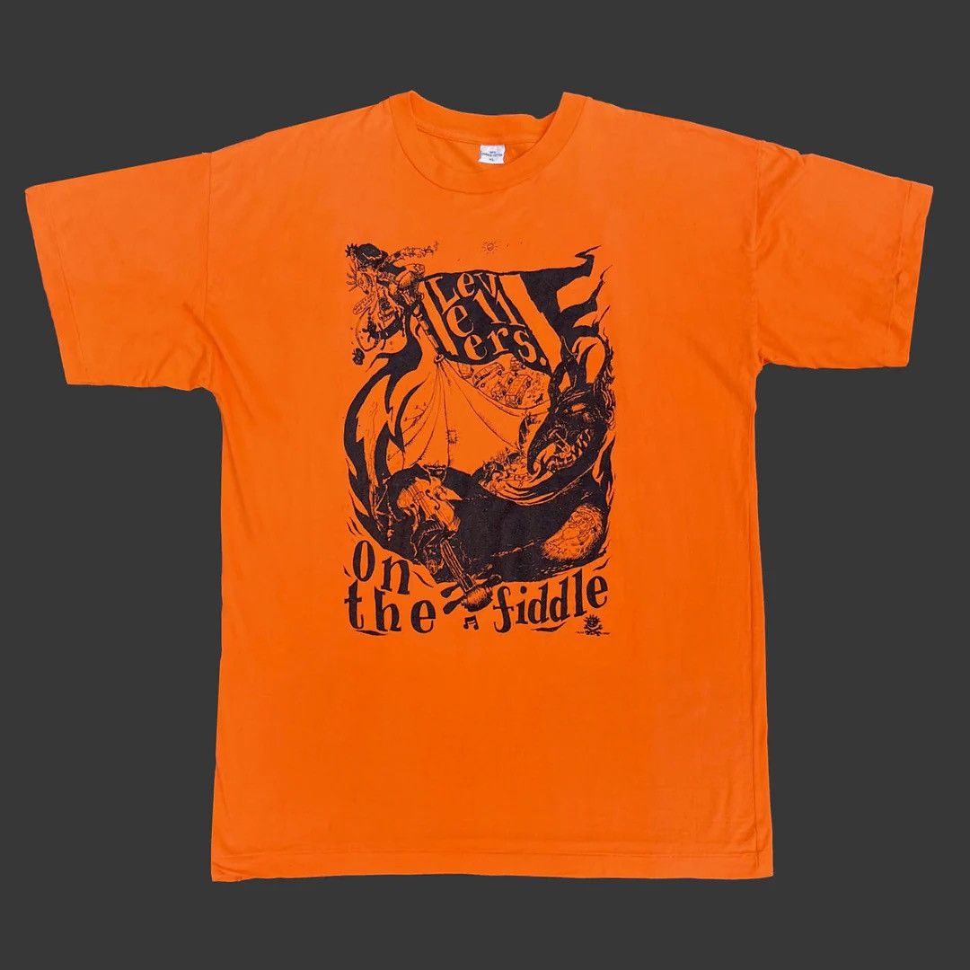 Band Tees × Vintage The Levellers 1992 90s Vintage On the Fiddle Band T-Shirt Size US XL / EU 56 / 4 - 1 Thumbnail