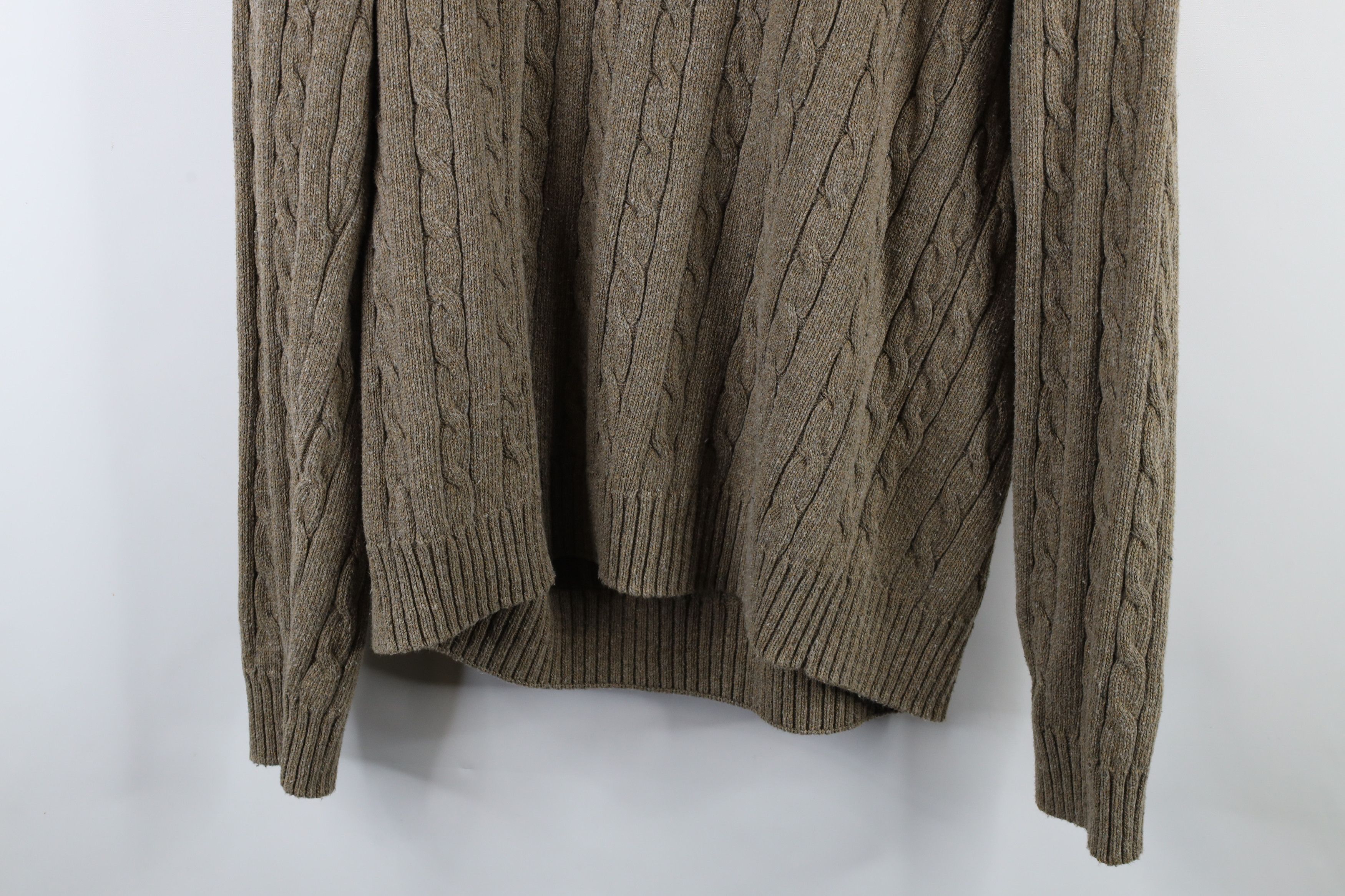 Vintage Vintage 90s Streetwear Cable Knit Crewneck Sweater Brown Size US XL / EU 56 / 4 - 9 Thumbnail