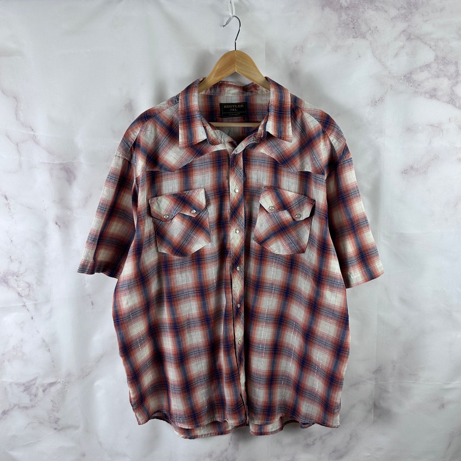 Rustler Vintage Western Plaid Pearl Snap Shirt Size US XXL / EU 58 / 5 - 1 Thumbnail