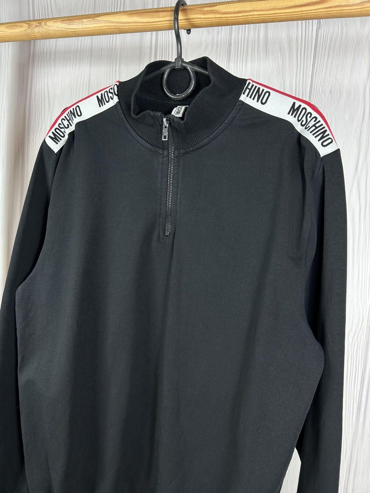 Moschino Moschino 1/3 Half Zip Sweatshirt Size L Black Underwear Size US L / EU 52-54 / 3 - 3 Thumbnail