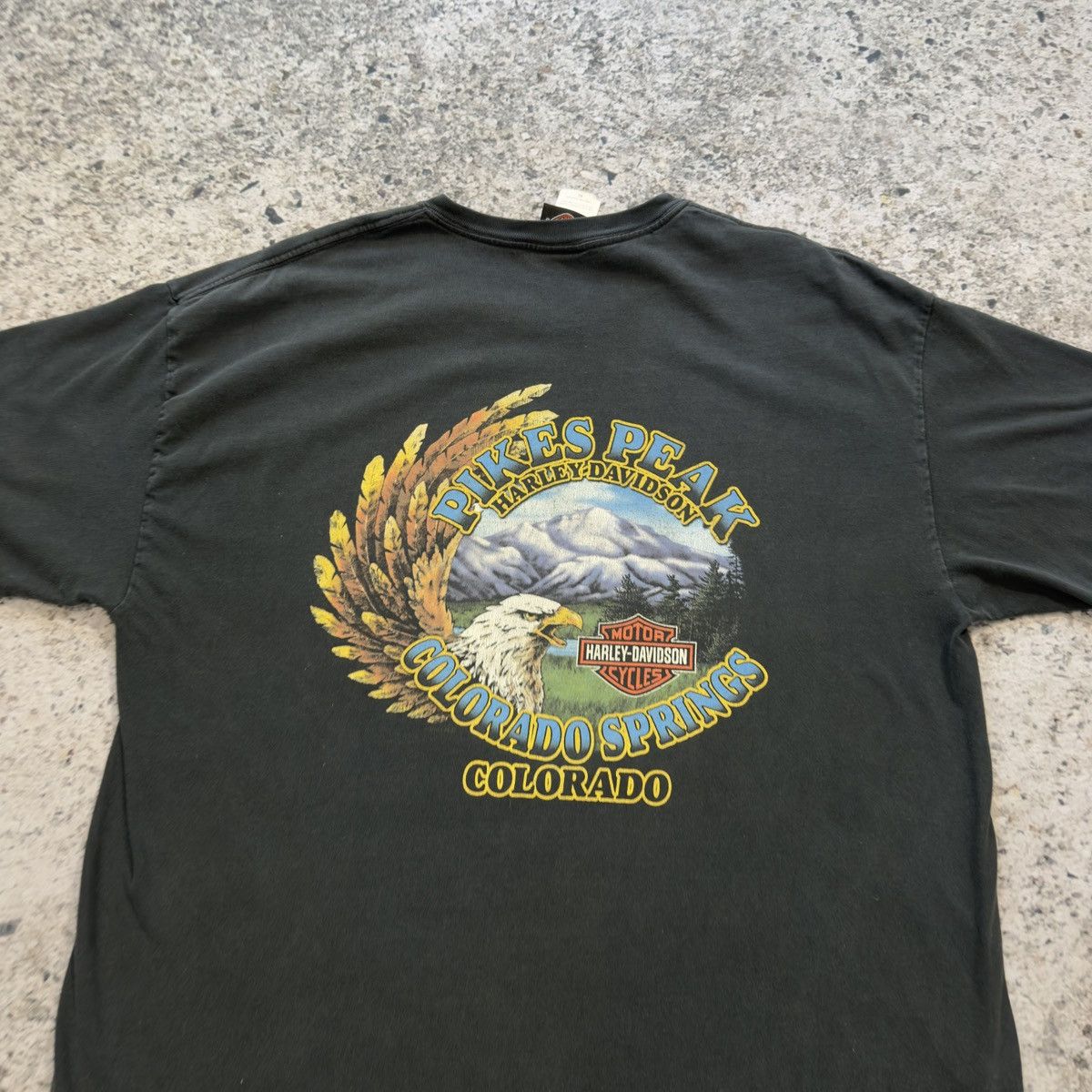Harley Davidson Faded Thrashed Distressed Dragon Tee ERD Grunge Size US XL / EU 56 / 4 - 4 Thumbnail