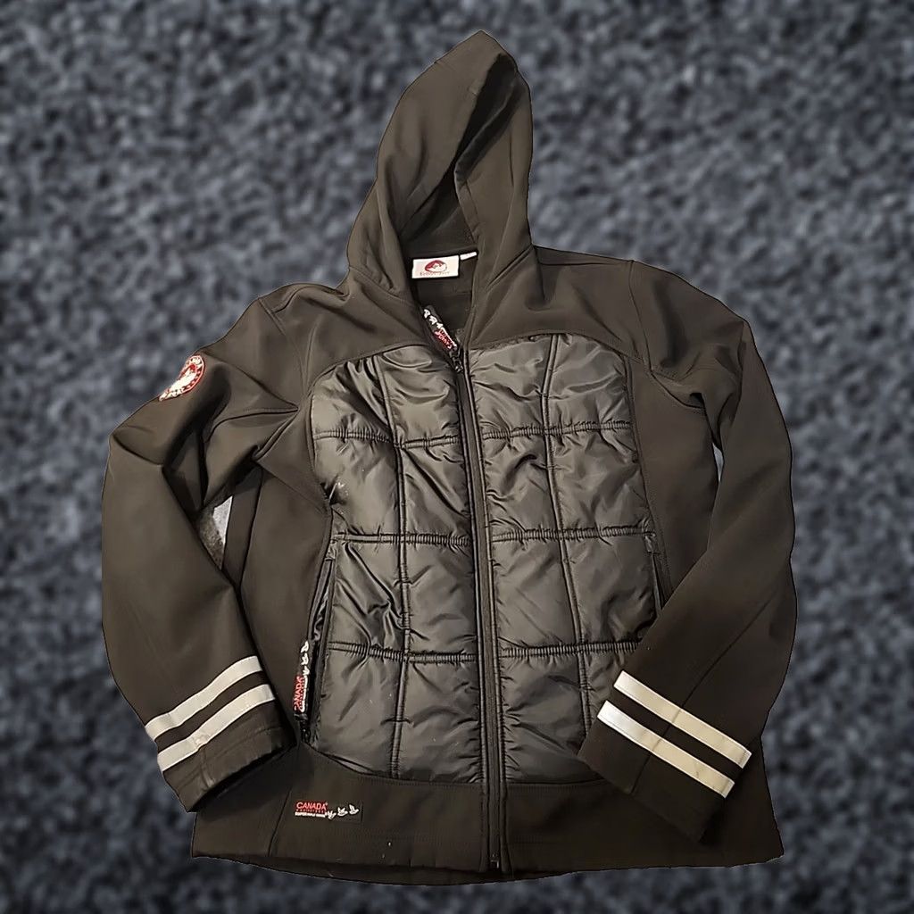Vintage Canada Weather Jacket Mens M Black Quilted Softshell Parka Coat Comfortdown Short Zip Size US M / EU 48-50 / 2 - 1 Thumbnail