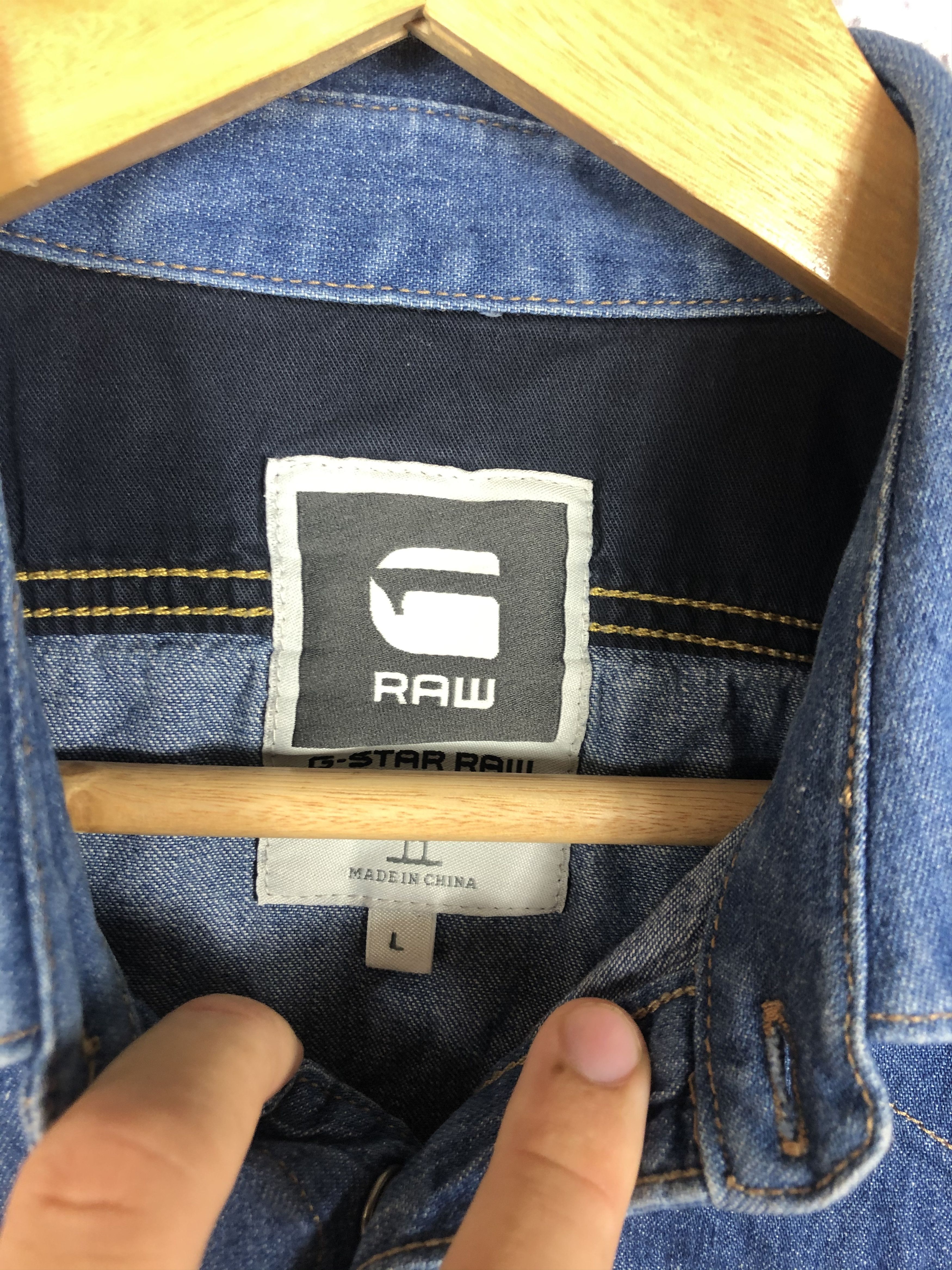 G-Star G Star RAW Denim Long Sleeve Shirt Size US L / EU 52-54 / 3 - 9 Thumbnail