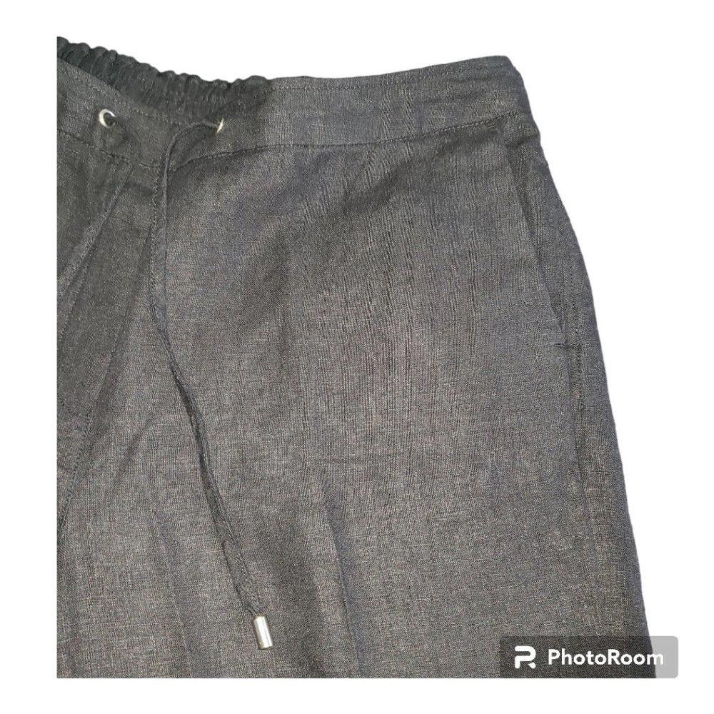 Chicos CT689 Chico's Ladies Black Linen Drawstring Pant 10T Size 32" / US 10 / IT 46 - 6 Thumbnail