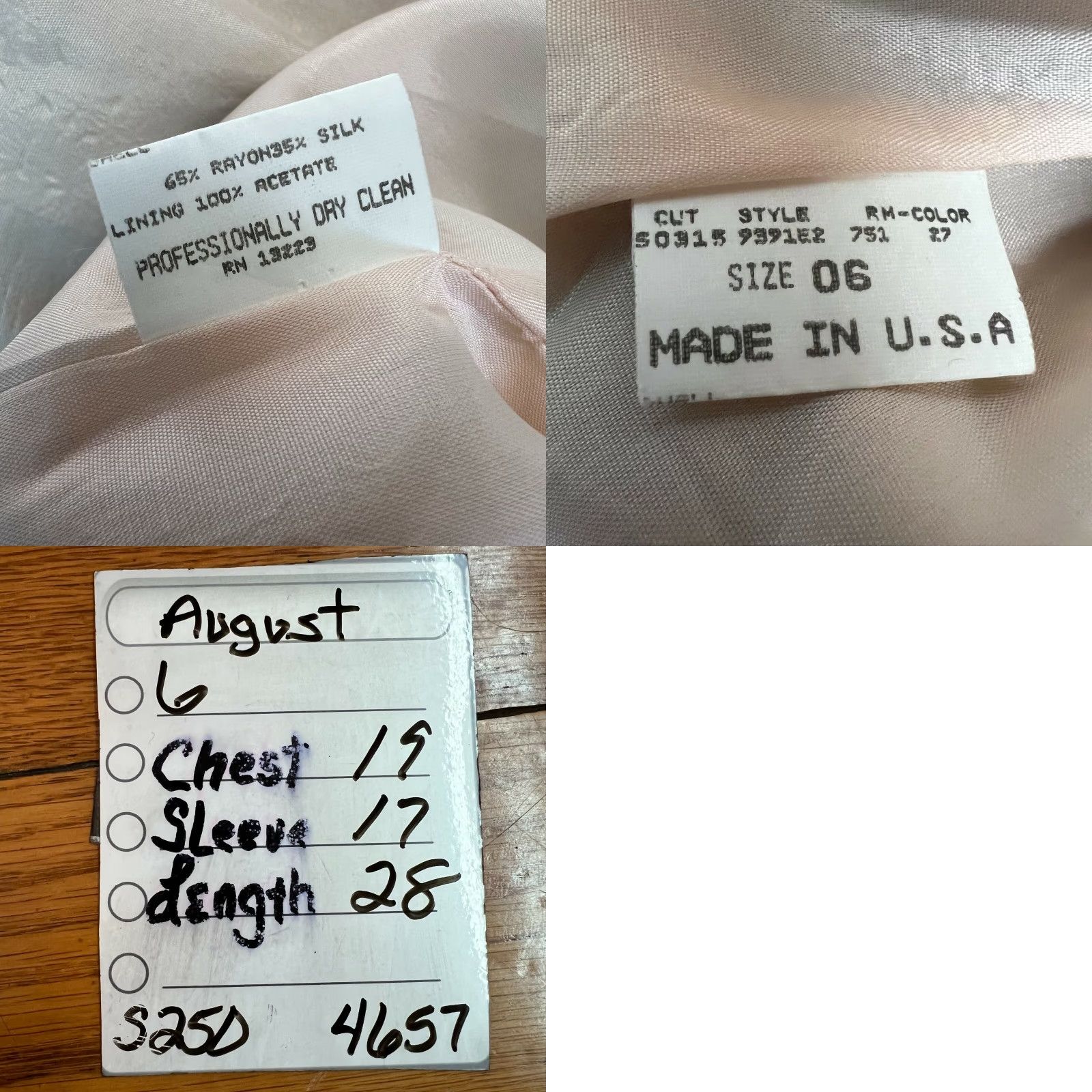 Vintage Augustus Blazer Women 6 Tan Lined One-Button Solid Classic Womens Size M / US 6-8 / IT 42-44 - 8 Thumbnail