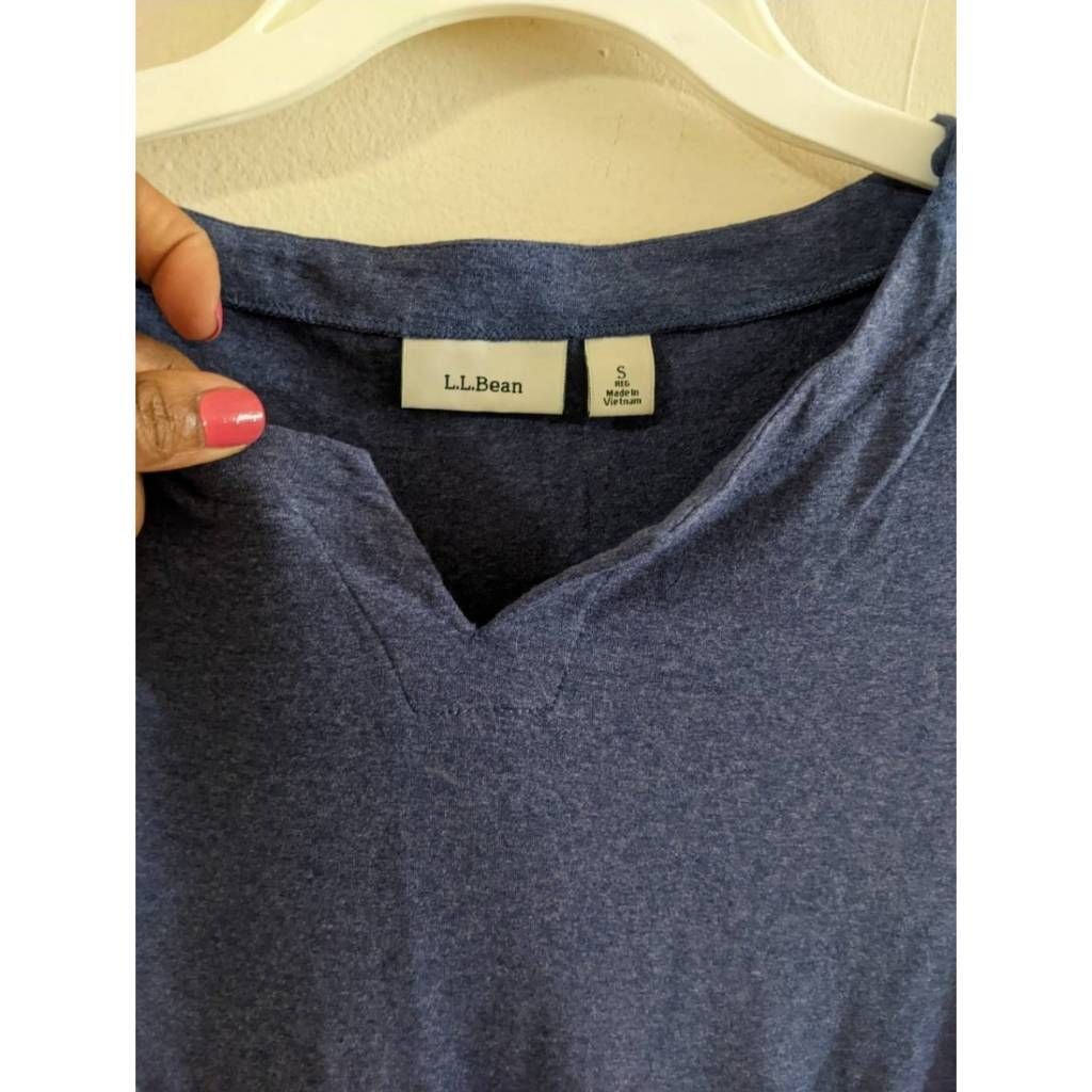 L.L. Bean L.L. BEAN Women's Blue Knit Dress Size Small 3/4 Sleeve V-Ne Size S / US 4 / IT 40 - 4 Thumbnail