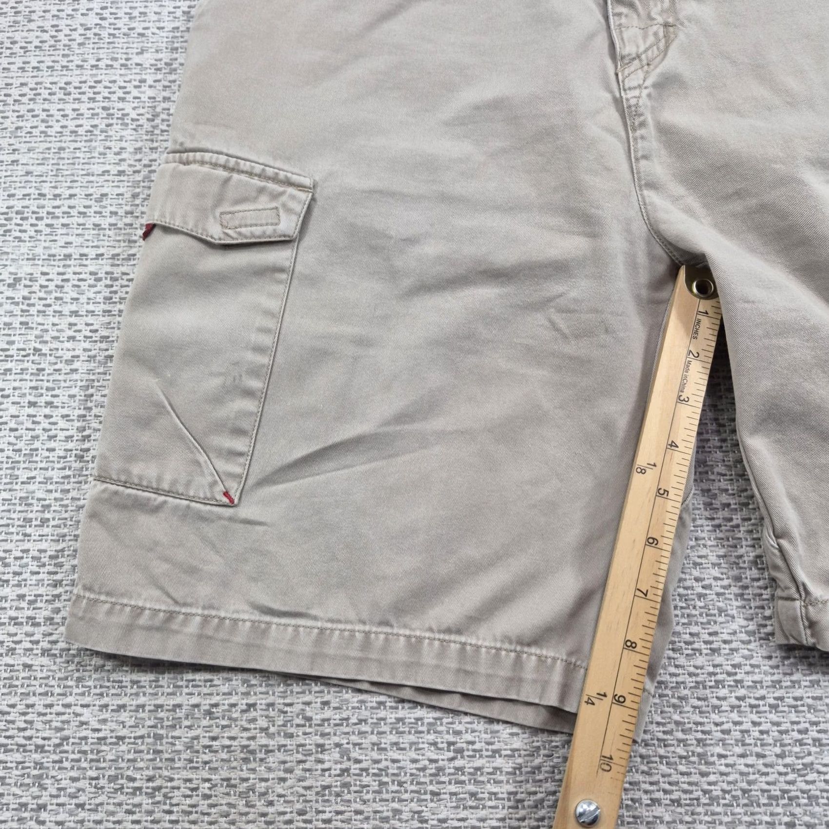 Vintage Split Cargo Shorts Mens 32 Beige Canvas Cotton Relaxed Fit Casual Summer Size US 32 / EU 48 - 7 Thumbnail