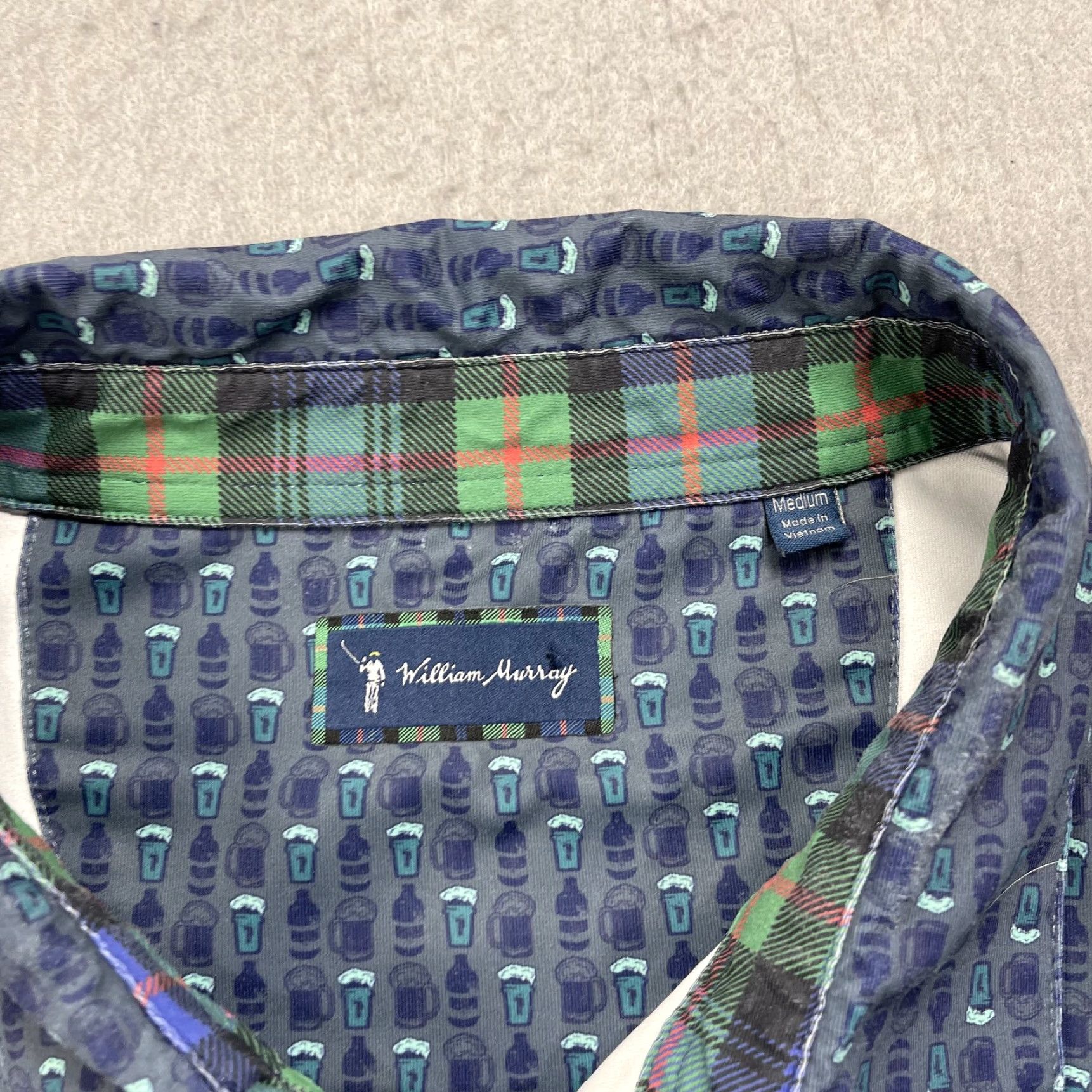 Vintage William Murray Polo Shirt Mens M Blue Beer Logo Golf Stretch Shirt Size US M / EU 48-50 / 2 - 4 Thumbnail