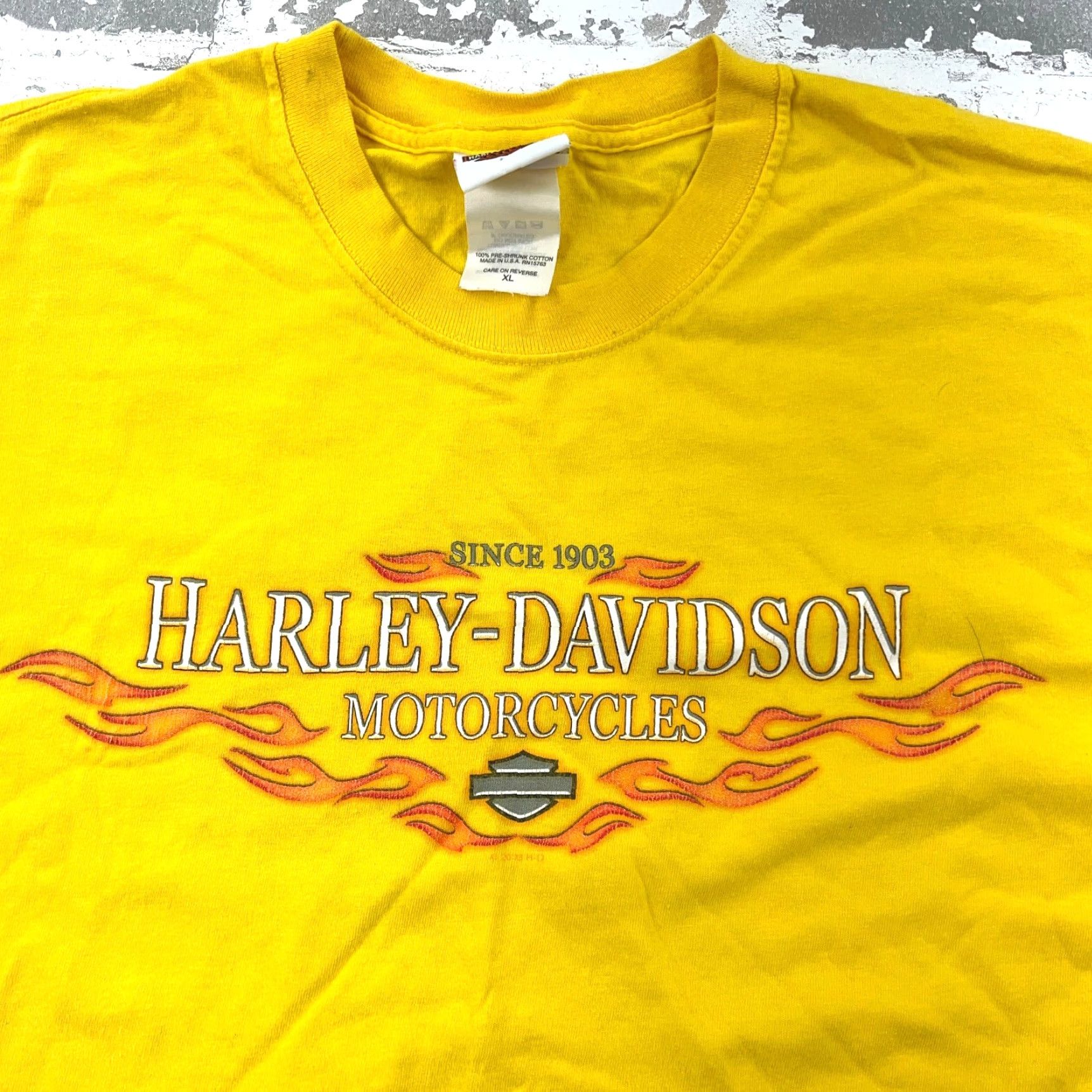 Harley Davidson VINTAGE Harley-Davidson Shirt Men XL Yellow 80s Biker Graphic Print Tee USA Size US XL / EU 56 / 4 - 3 Thumbnail