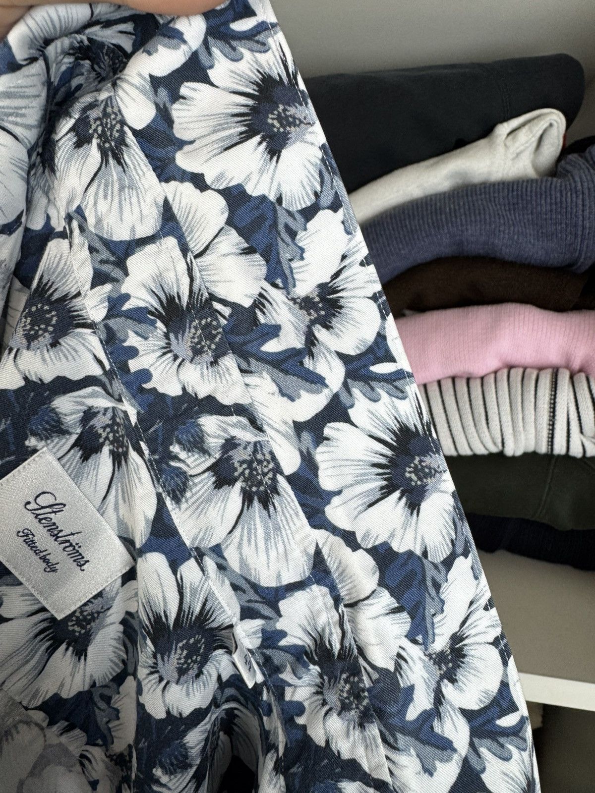 Strenstroms Stenströms Fitted Body Floral Print LS Shirt Size 17.5/44 Size US XL / EU 56 / 4 - 4 Thumbnail