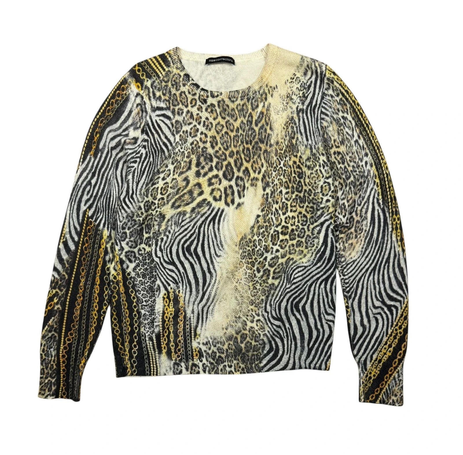 Other Nice Connection Animal Full Frinted Pullover Wool Cashmere Size L / US 10 / IT 46 - 8 Thumbnail