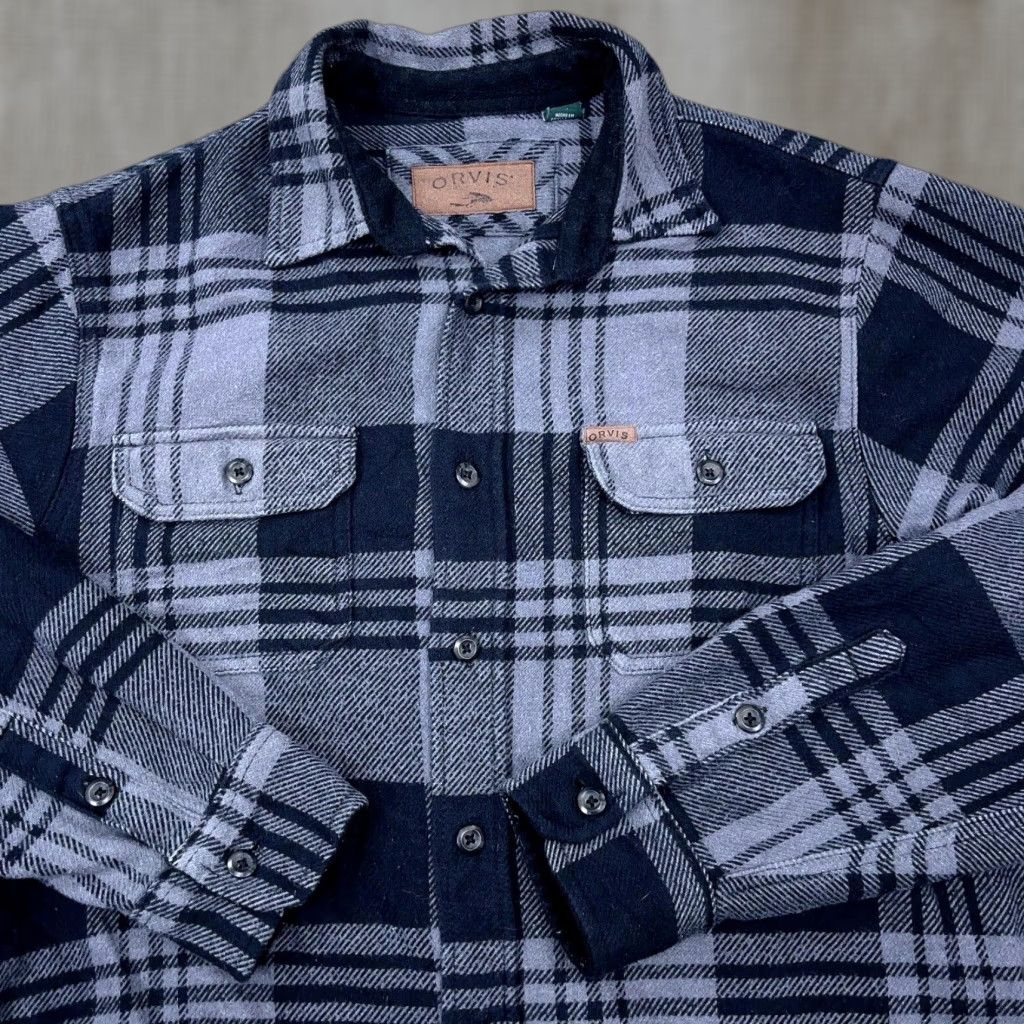 Orvis Orvis Button-Up Shacket Men Medium Black Plaid Heavy Flannel Shirt Jacket Button Up Size US M / EU 48-50 / 2 - 1 Thumbnail