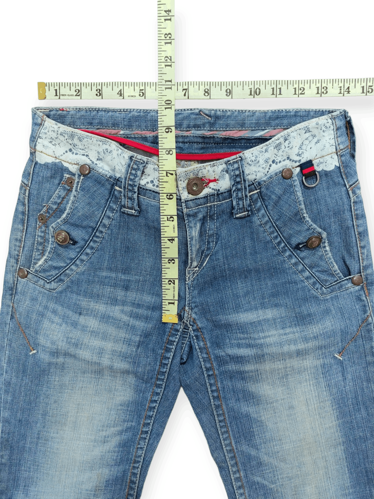 Other A6 Sport Flare Low Rise Distressed Denim Size US 28 / EU 44 - 17 Thumbnail