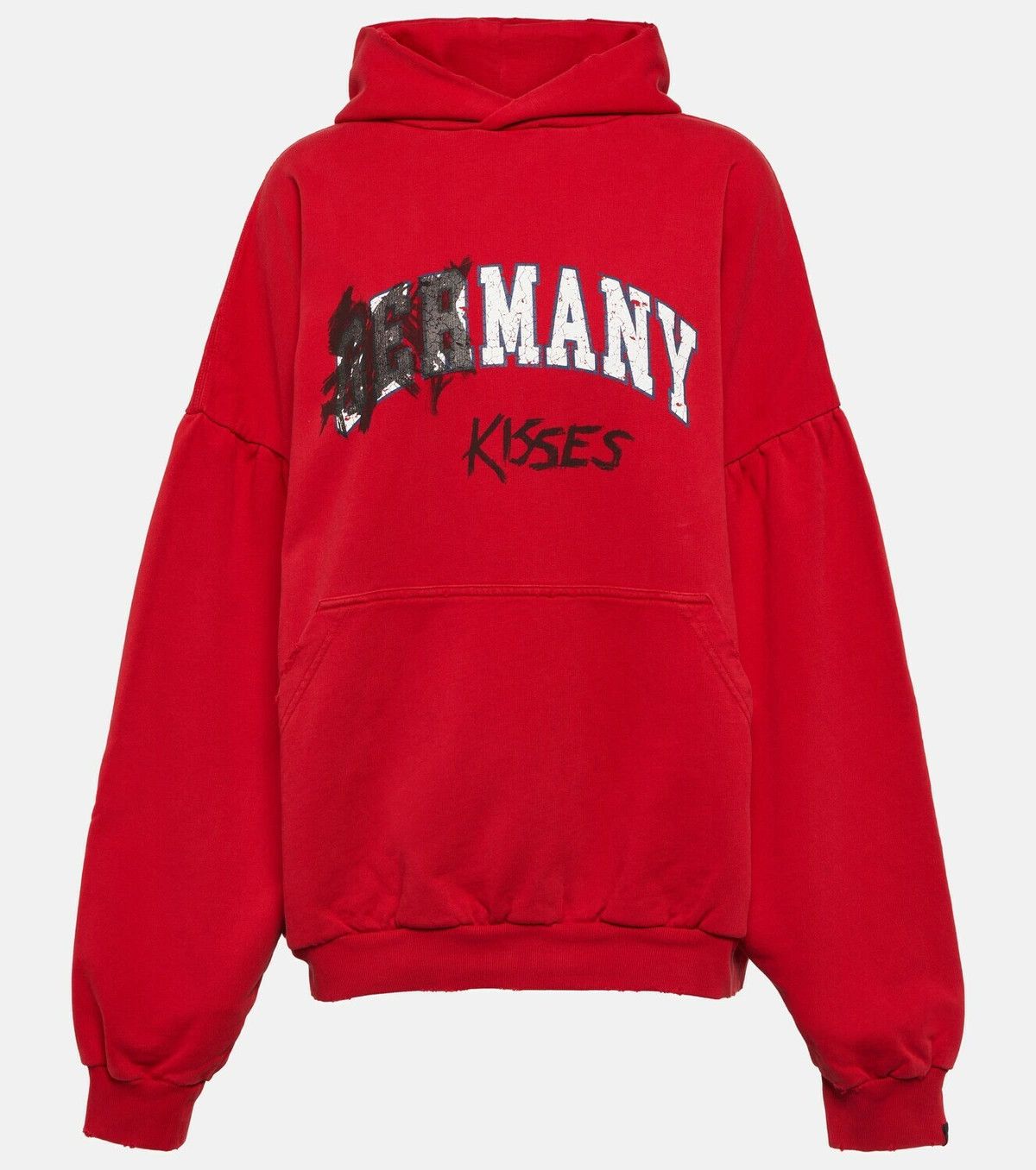 Balenciaga o1bcso1str1124 Dup / Many Kisses Round Hoodie Oversized Red Size XS / US 0-2 / IT 36-38 - 1 Thumbnail