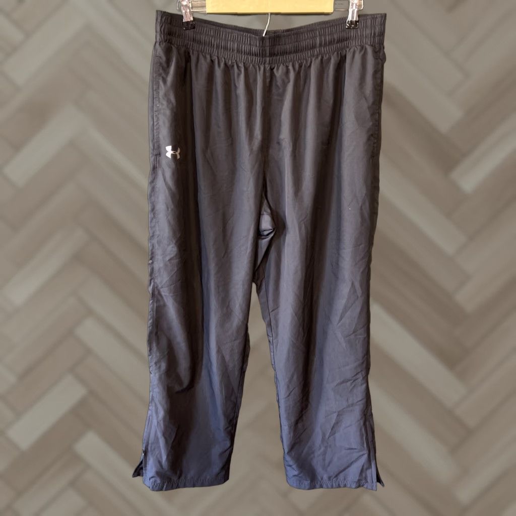 Under Armour Under Armour Sweatpants Mens XL Black Athletic Wide-Leg Pockets Elastic Waist Sports Athleisure Baggy Stretch Pants Size US 36 / EU 52 - 1 Thumbnail