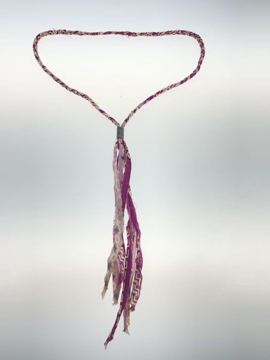 image of Kapital Bandana Fringe Necklace in Purple, Men's