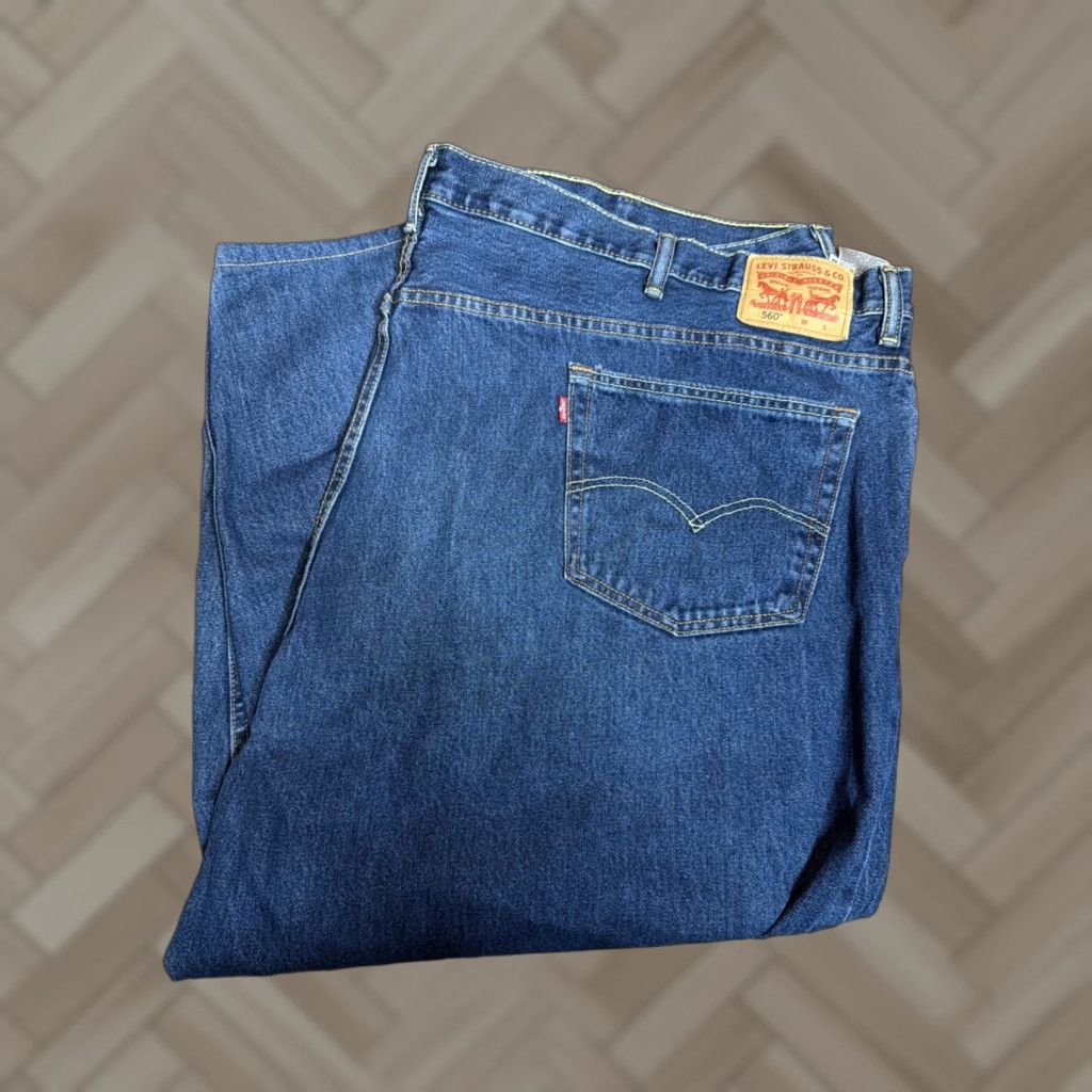 Vintage Levi’s Jeans 560 Blue Comfort Fit Tapered Leg 58x30 Mens 5-Pocket Denim 560 Series Vintage Y2K Retro Old School Hipster Dad Size US 42 / EU 58 - 1 Thumbnail