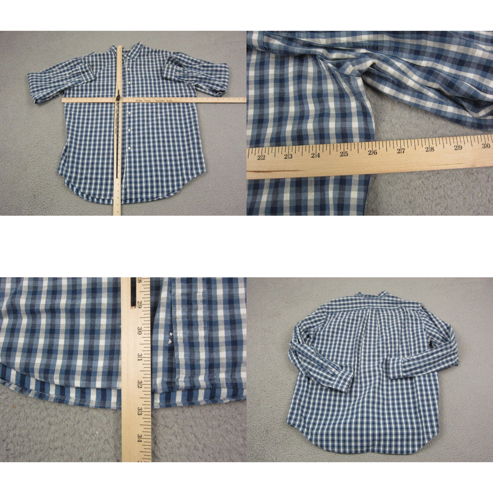 Lands' End VINTAGE Lands' End Shirt Men XL Blue Check Button-Up 90s City Classic 90s Mens Long Sleeve Button-Down Collared Size US XL / EU 56 / 4 - 8 Thumbnail