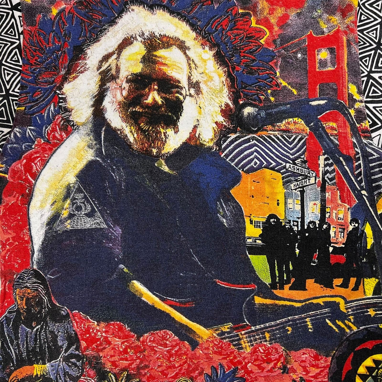 Band Tees × Grateful Dead × Vintage Vintage 90s Jerry Garcia Heaven Smiles Michael Rios AOP tee Size US XL / EU 56 / 4 - 4 Thumbnail