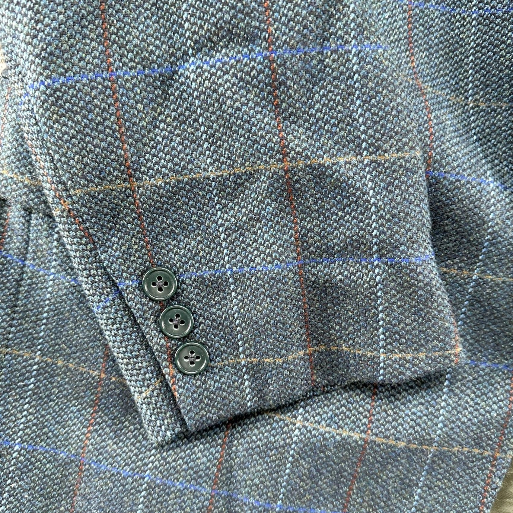 Vintage VINTAGE Calvino Vitale Blazer Mens 42/52 Blue Wool Tweed 2 Piece Notch Lapel 90s USA Sports Blazer Mens Size 52R - 4 Thumbnail