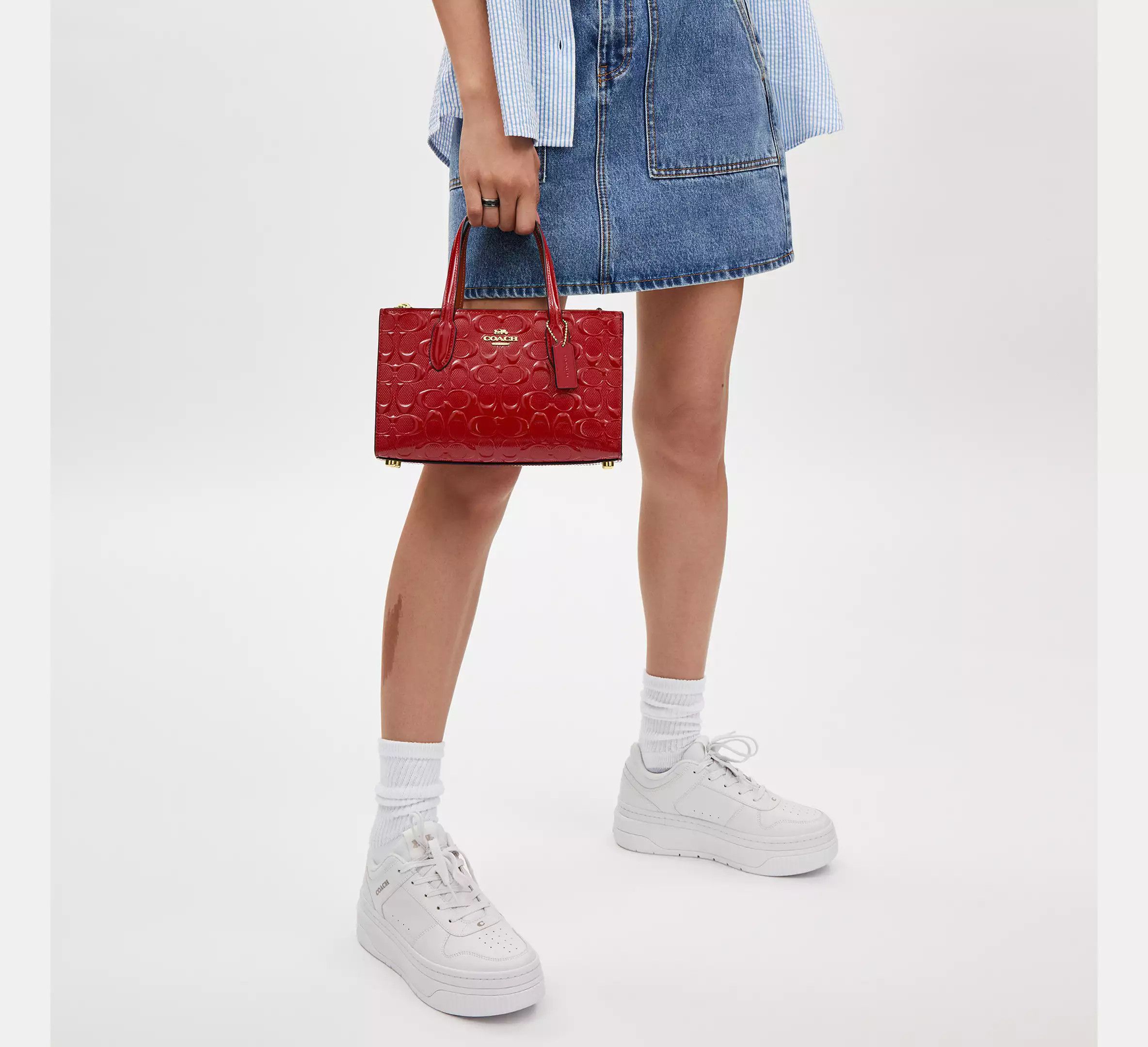 Coach Nina Small Tote Bag In Signature Leather CV400 Size ONE SIZE - 12 Thumbnail