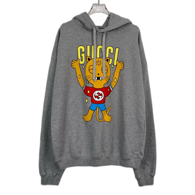 Gucci Gucci Gray Animal Print Hoodie with Logo Size US M / EU 48-50 / 2 - 1 Thumbnail