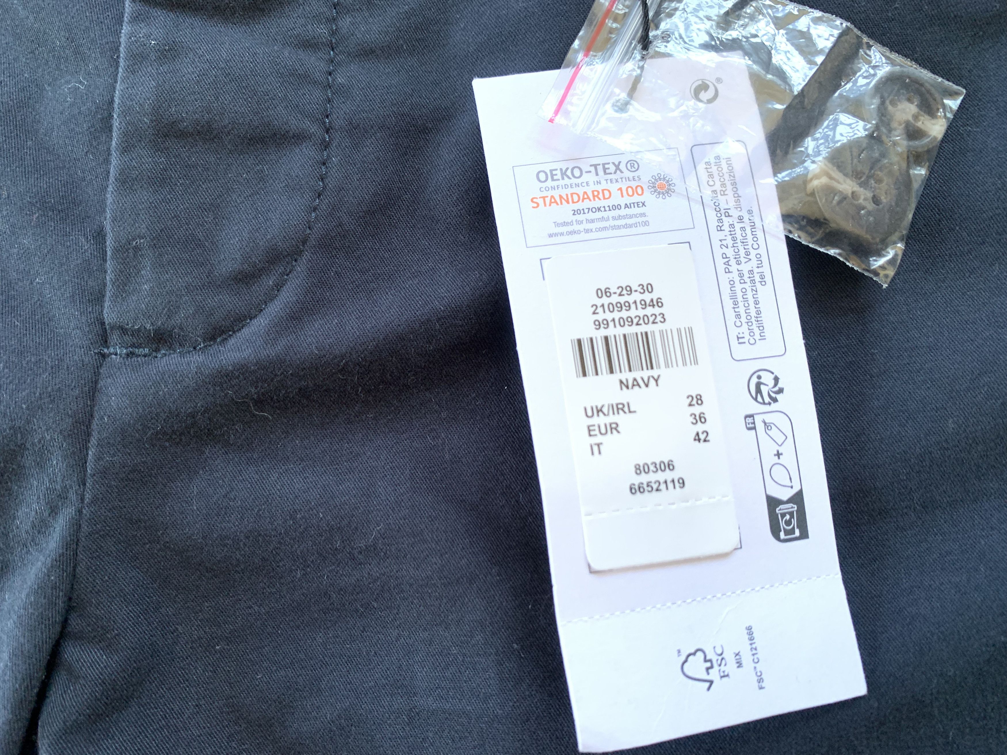 Primark Primark Mens Navy Blue Cotton Shorts Size US 28 / EU 44 - 9 Thumbnail