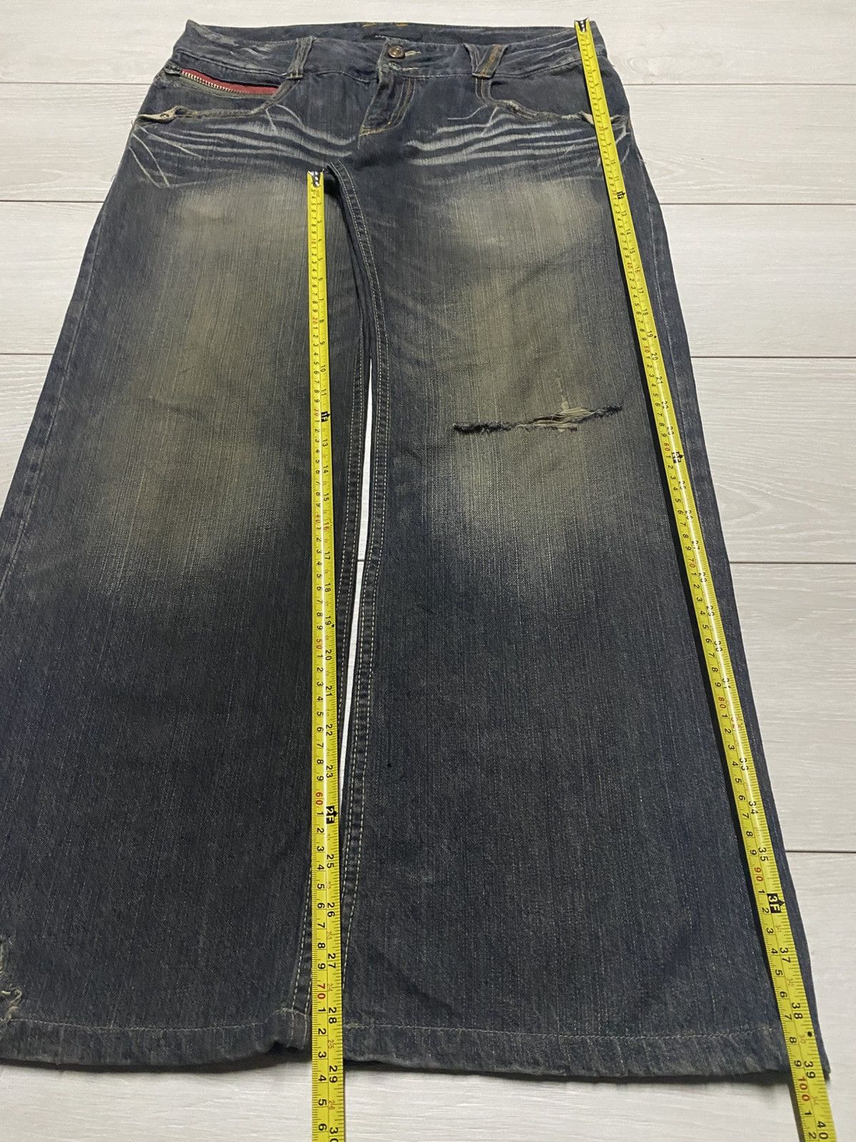 Japanese Brand Japanese Brand Memory Buckle Back Baggy Evisu Style Jeans Size US 35 - 18 Thumbnail