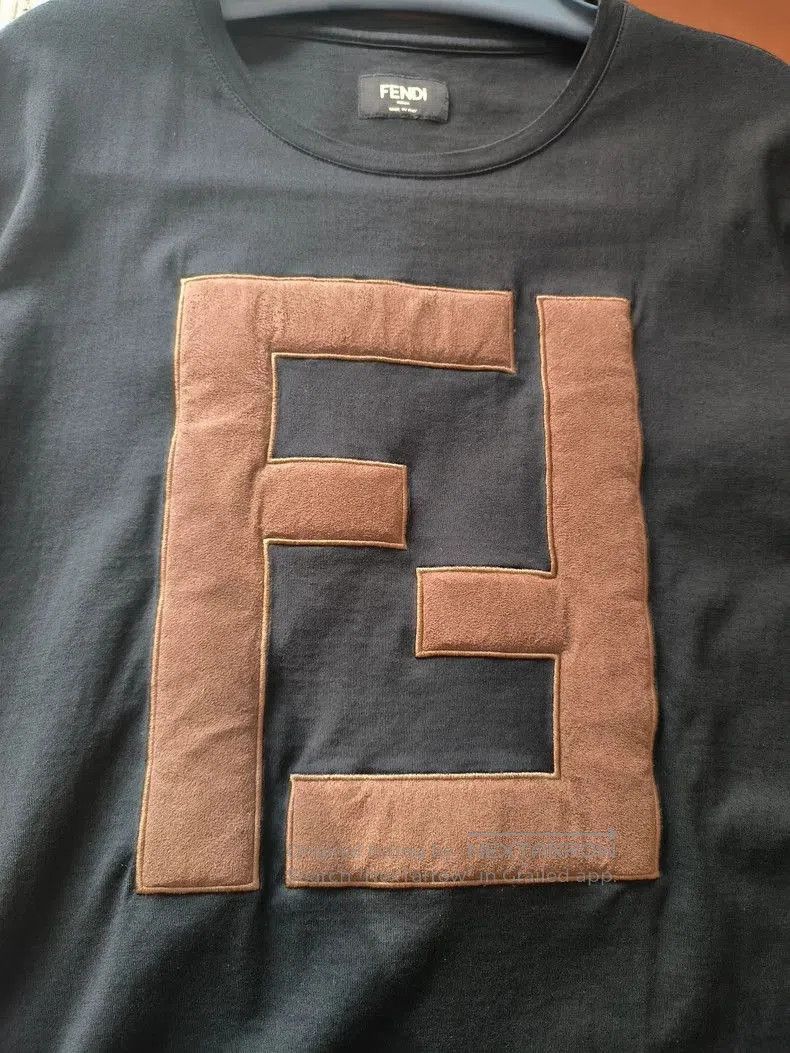 Fendi Fendi Men's Black Embroidered F T. Size US L / EU 52-54 / 3 - 4 Thumbnail