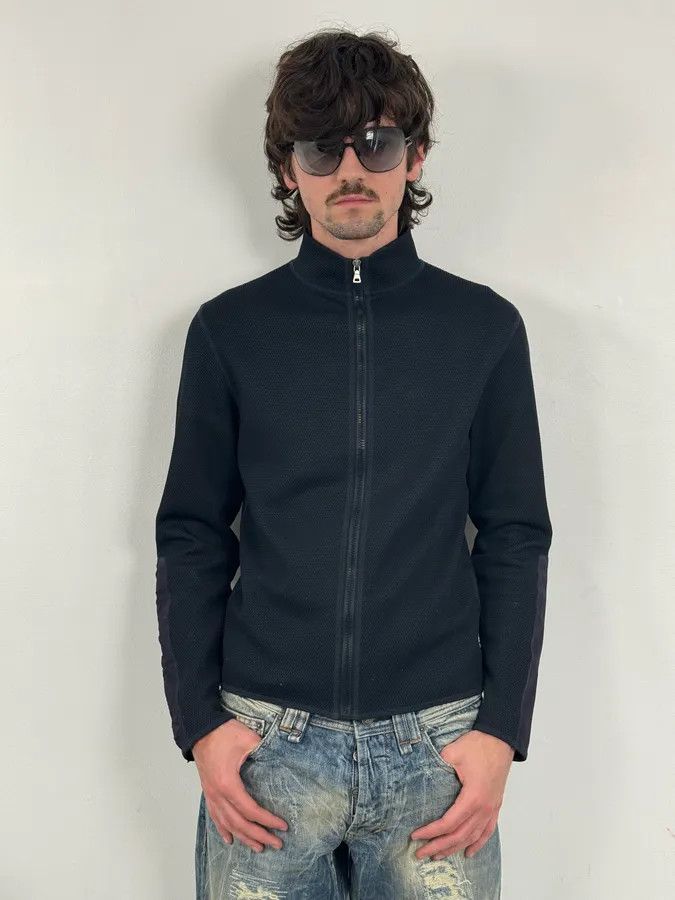 Prada SS1999 Prada Navy Wool Textured Classy Zip-up Sweater Size US S / EU 44-46 / 1 - 2 Thumbnail