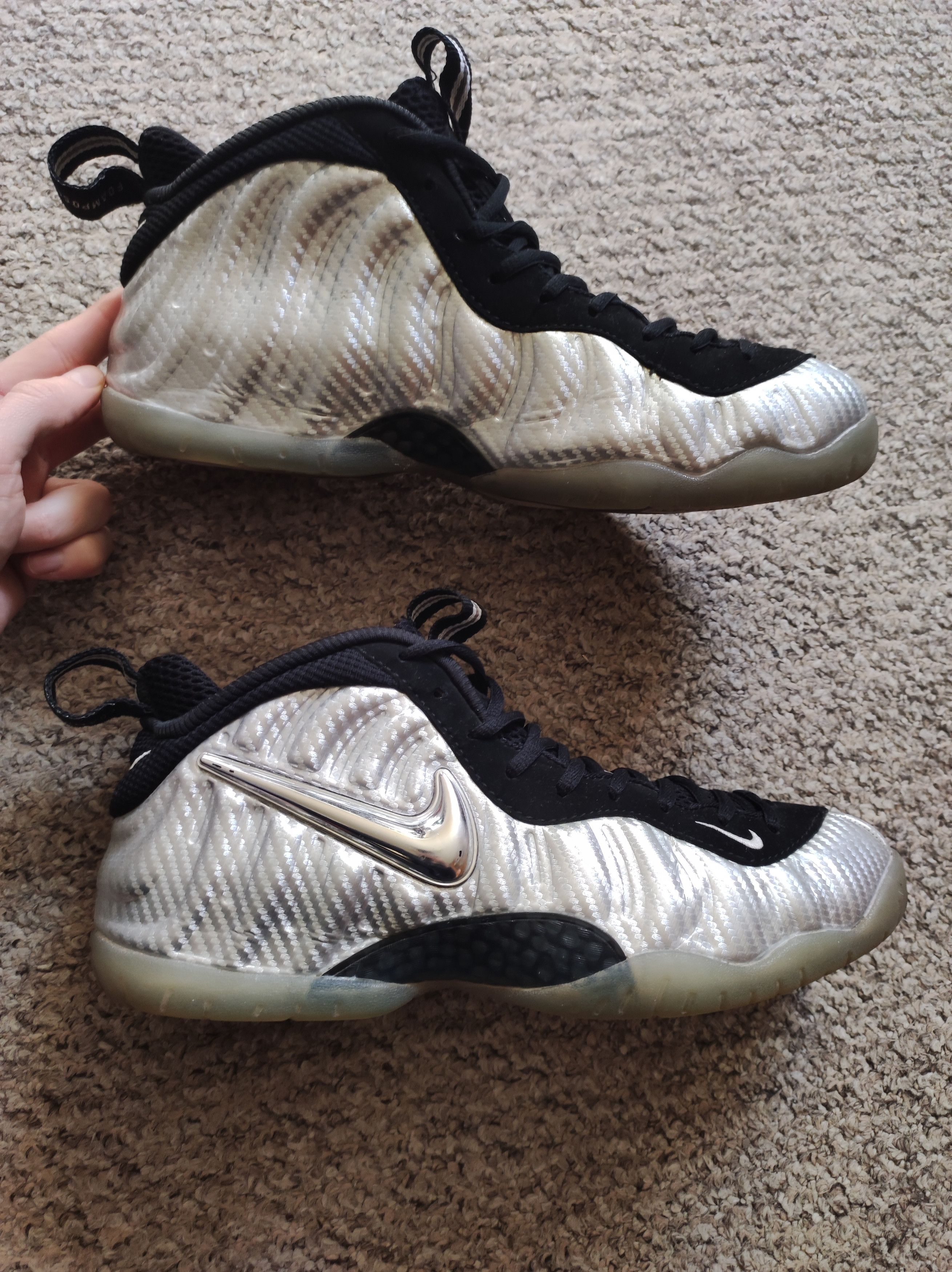 Hypebeast × Nike × Vintage Nike foamposite pro silver surfer US10 Size US 10.5 / EU 43-44 - 9 Thumbnail