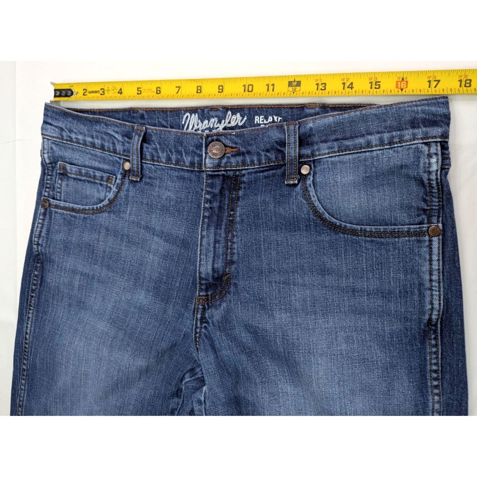 Wrangler VINTAGE Wrangler Retro Relaxed Boot Cut Western Jeans Men 35x35 Blue Denim Cotton Spandex 5-Pocket WRT20JH Mens Boots/ Cowboy style 90s/00s Size US 35 - 6 Thumbnail