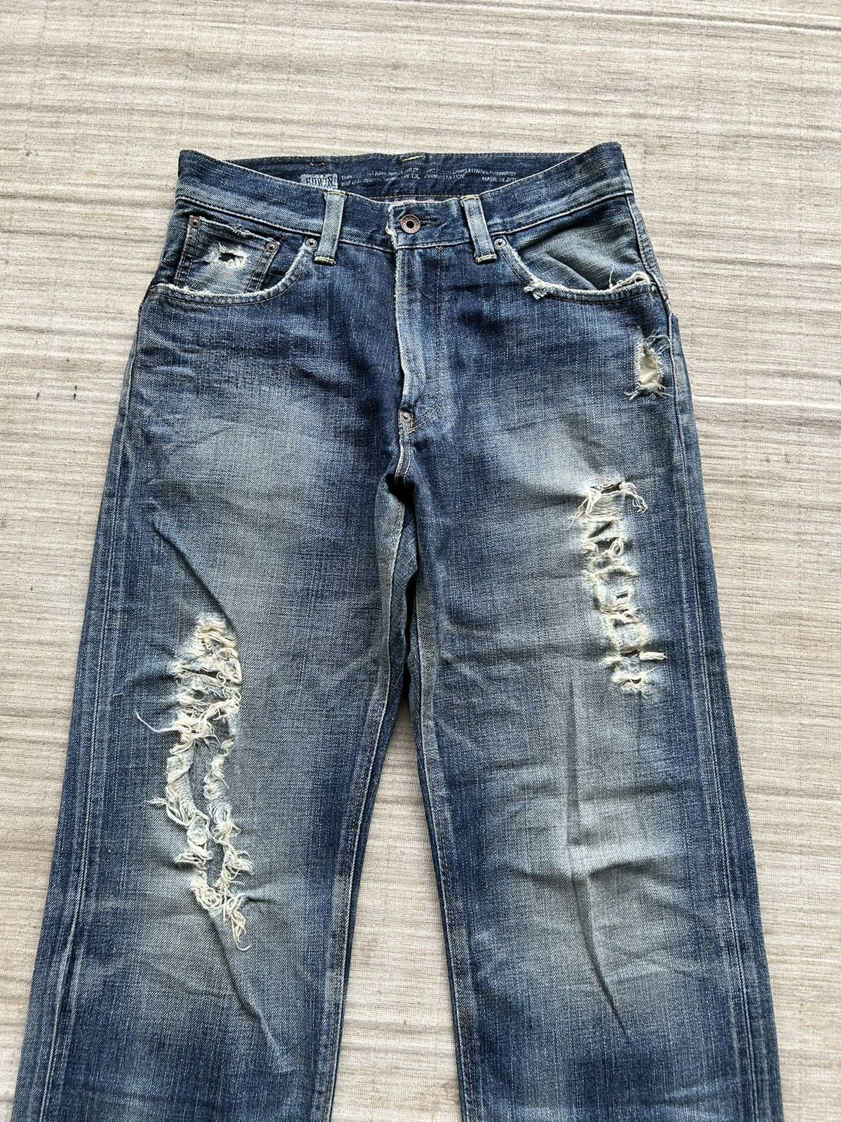 Vintage Edwin505 half Selvedge Distressed denim