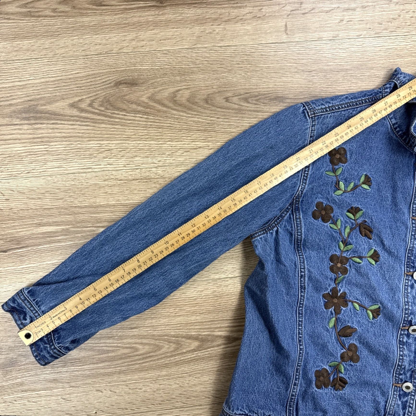 Denime Crystal Kobe Jacket Denim Embroidered Womens Blue Large L Cracker Barrel Fall Size 36" / US 14 / IT 50 - 7 Thumbnail