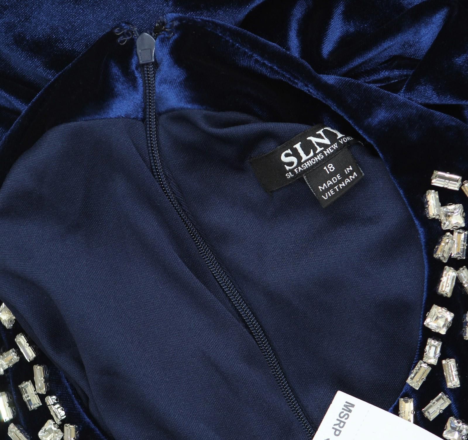 Todd Snyder Slny Velvet Cocktail Halter Dress 9190160 Imperial Blue 18 Size XXL / US 16-18 / IT 52-54 - 4 Thumbnail