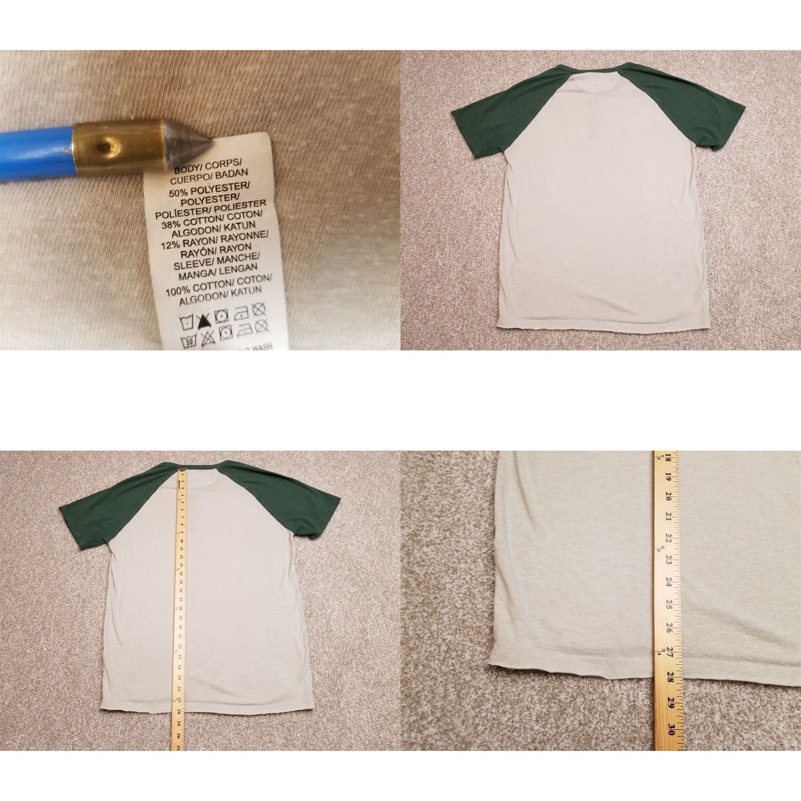 Lucky Brand Lucky Brand Shirt Womens Large Green Beige Polyester Blend Crewneck Short Sleeve Shirt Womens L Green Beige 90s Outdoor (if applicable) Mens/Womens Size L / US 10 / IT 46 - 8 Thumbnail