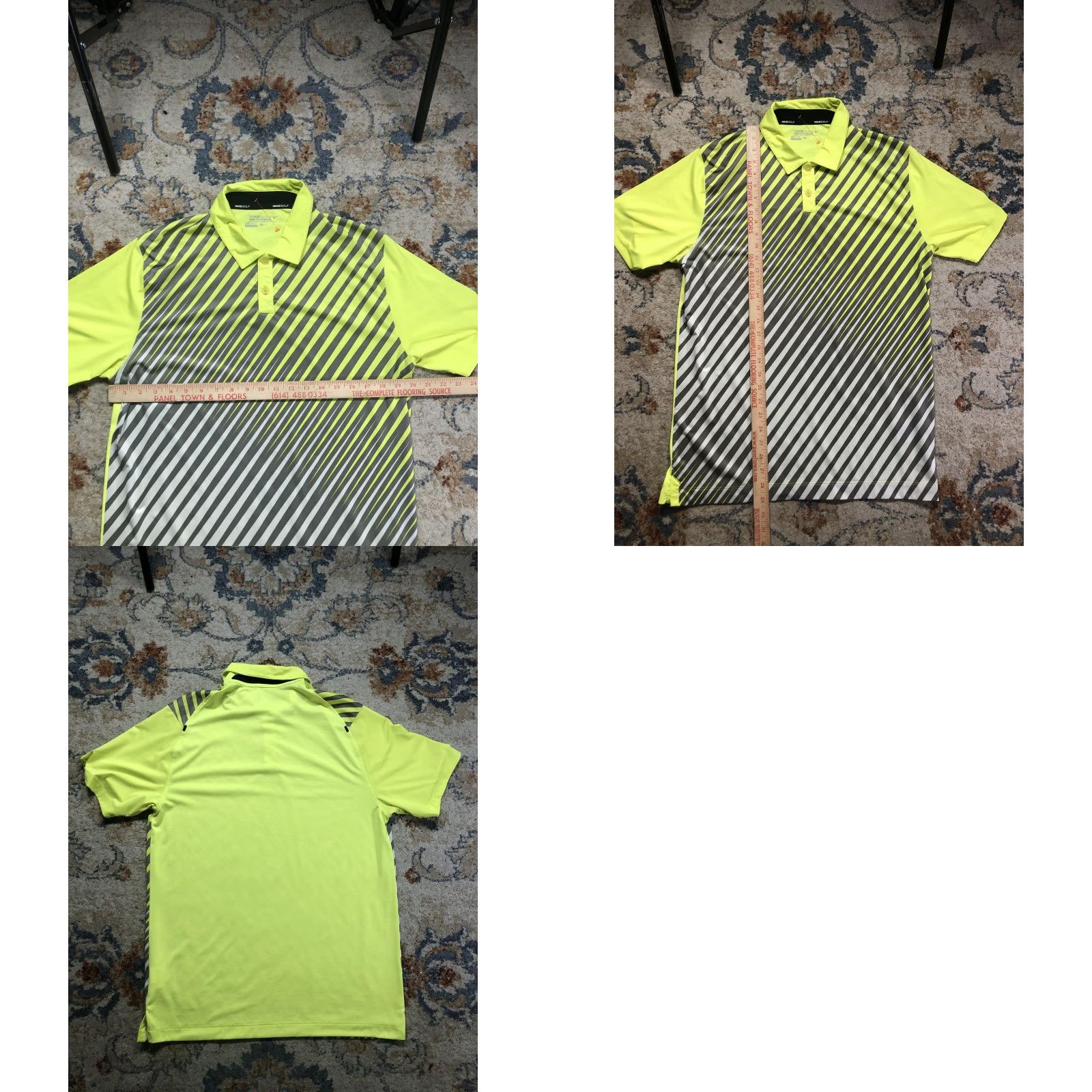 Nike Nike Golf Tour Performance Polo Shirt Mens M Yellow Stripe Dri-FIT Size US M / EU 48-50 / 2 - 8 Thumbnail