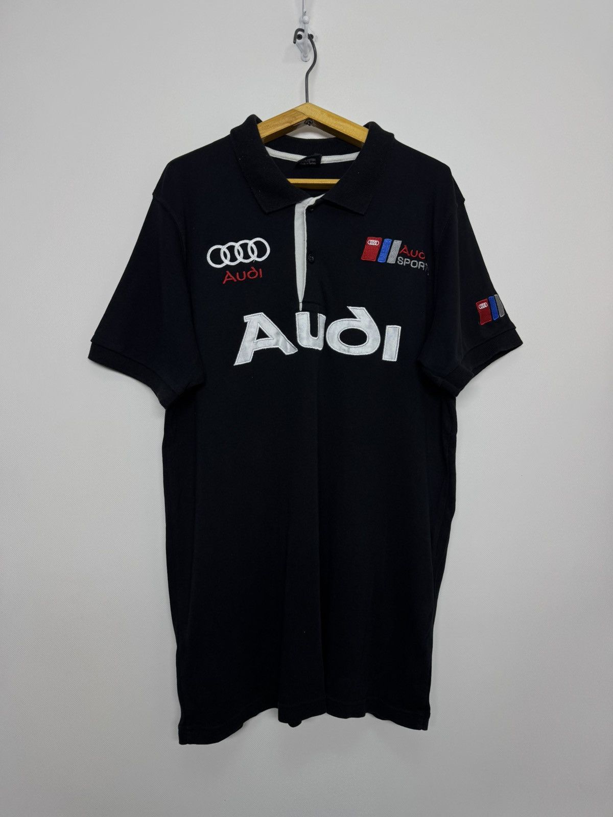Audi Vintage Y2k Racing Polo Audi T-Shirt 00’s Size US L / EU 52-54 / 3 - 2 Thumbnail