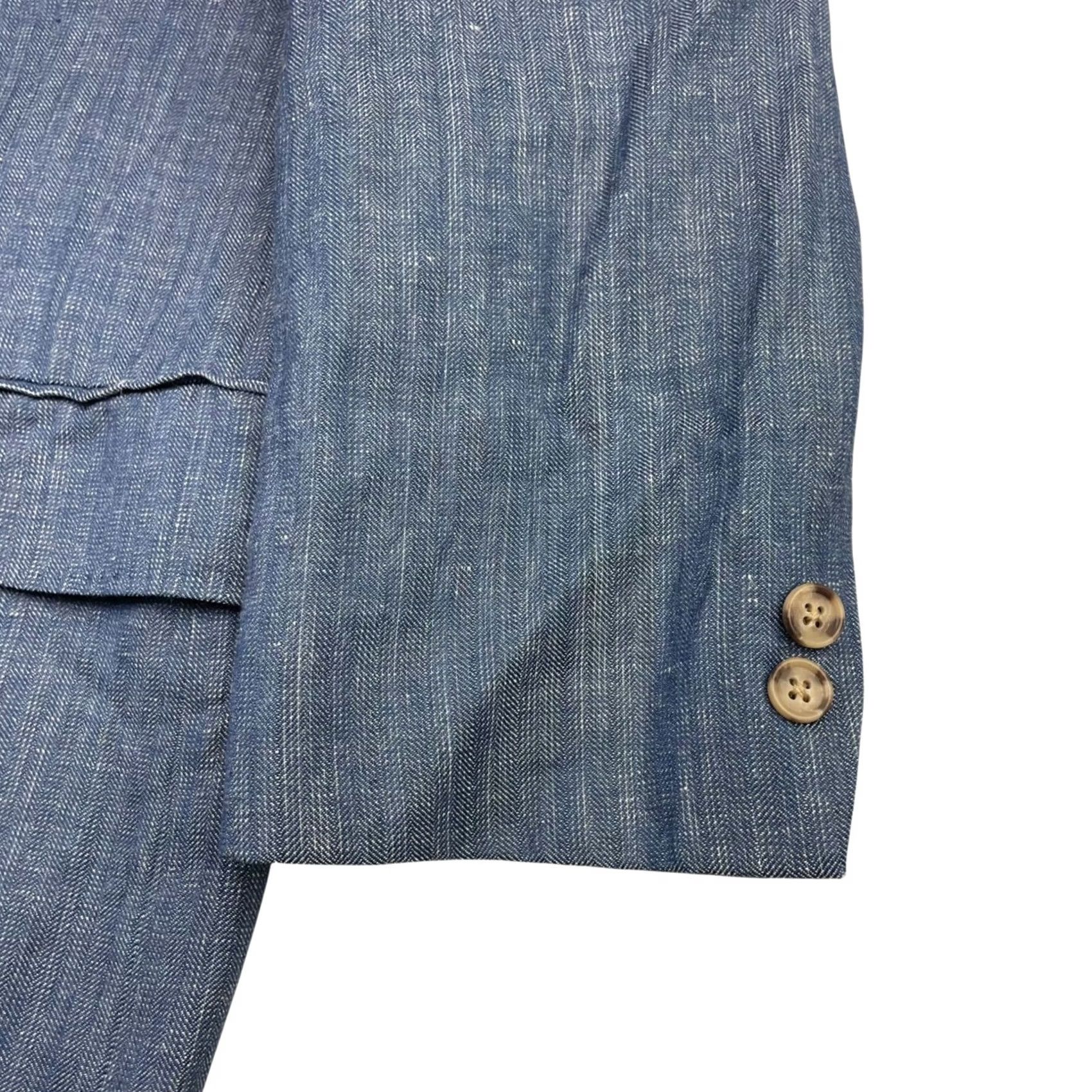 Brooks Brothers Brooks Brothers Blazer Men's Regent Fit Chambray Wool/Linen 3-Button Blue 46R Regular Jacket Jacket Blazer Notch Lapel Vintage No Mens Size 46R - 4 Thumbnail