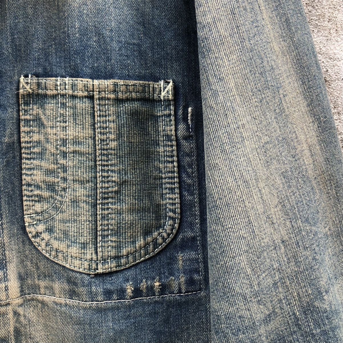 Japanese Brand Fundamental Agreement Denim Distressing Patched Chore Jacket Size US XL / EU 56 / 4 - 7 Thumbnail