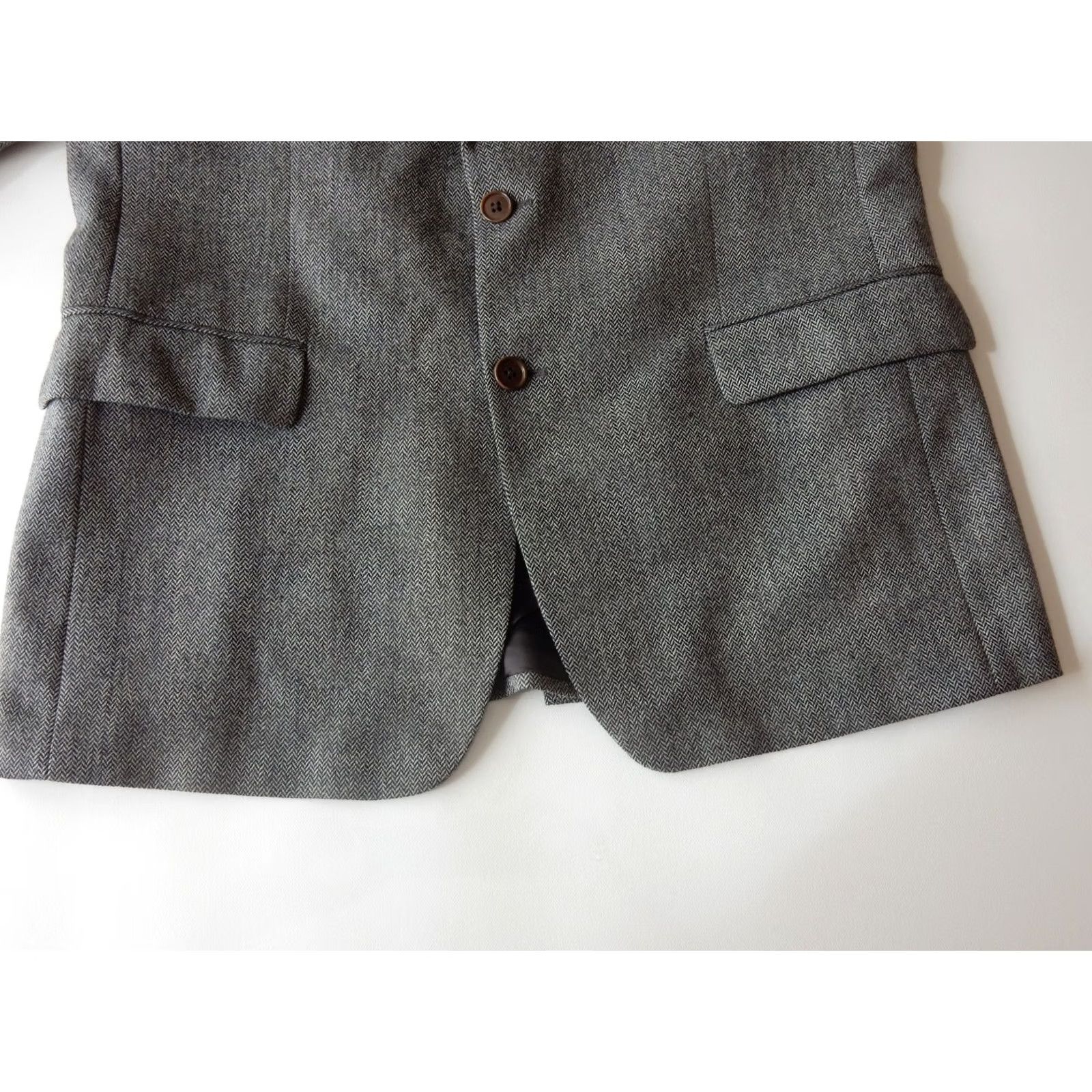 Brooks Brothers Brooks Brothers Blazer Sport Coat 42S Herringbone Wool Gray Men’s Blazer 2 Button 1 Vent 42 Short Mens Size 42R - 3 Thumbnail
