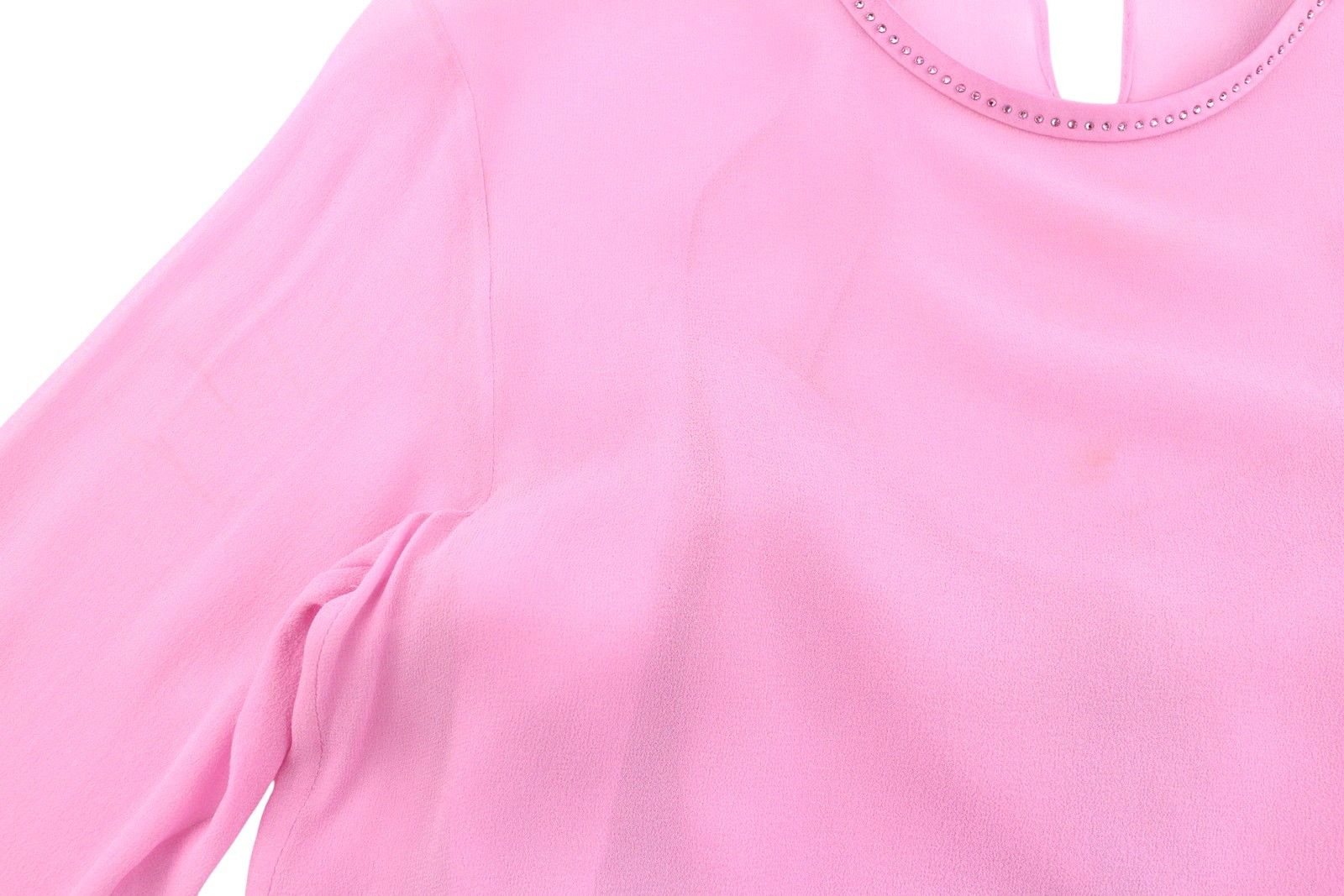 Max Mara EU34 XS Pink 100% Silk Rhinestones 2in1 Blouse 88774 Size XS / US 0-2 / IT 36-38 - 9 Thumbnail