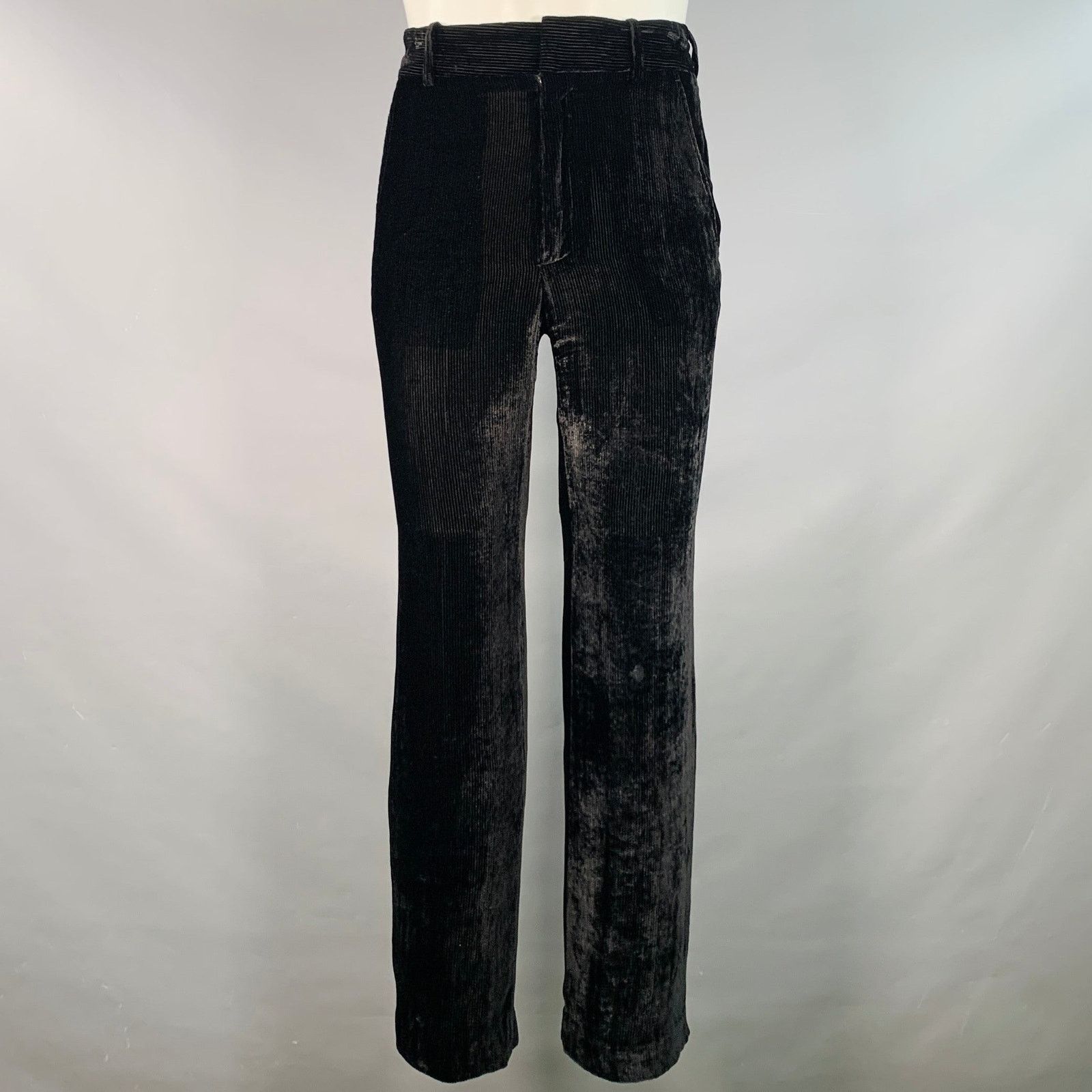 Sies Marjan S Black Velvet Silk Cotton Button Up Shirt Pants Set Size US S / EU 44-46 / 1 - 4 Thumbnail