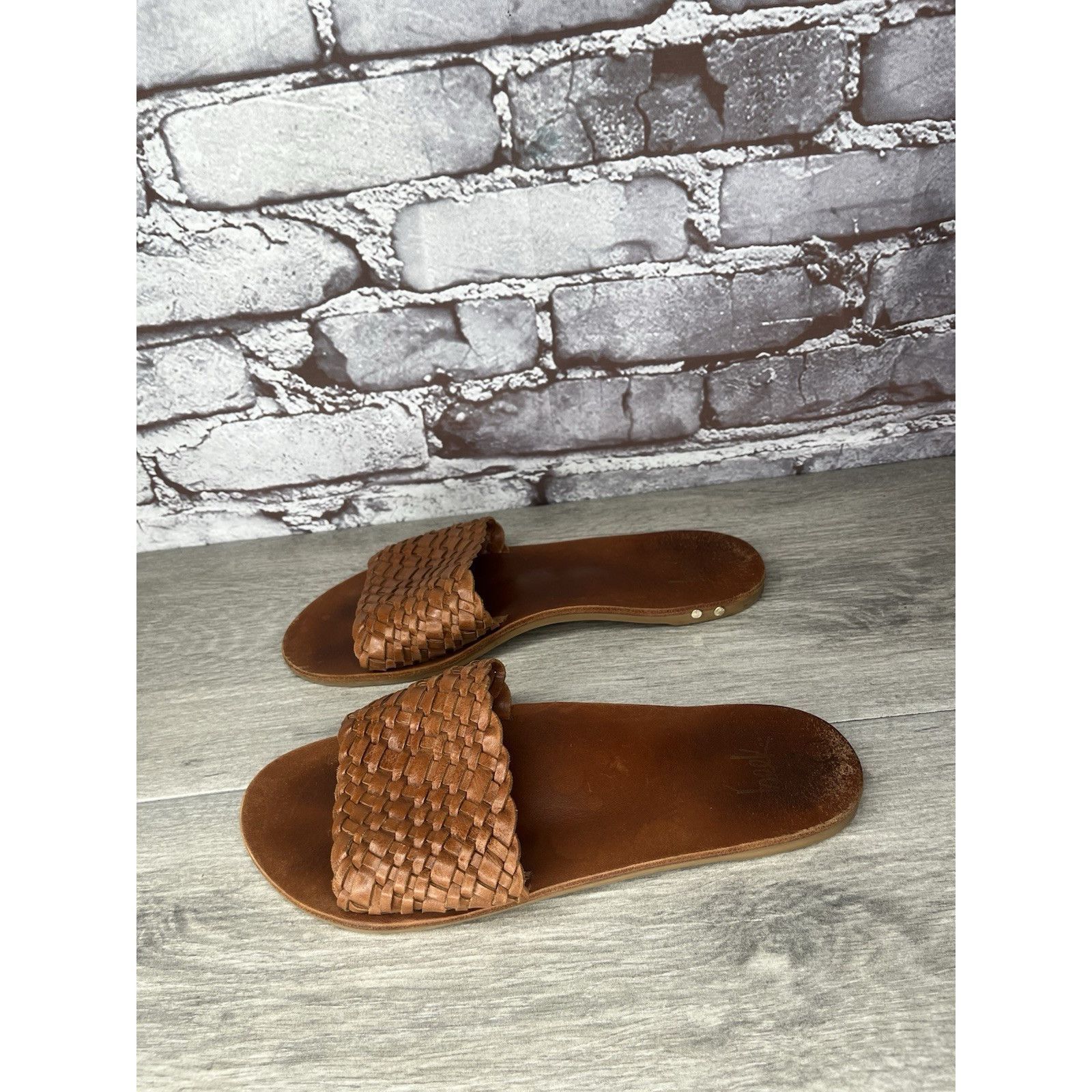 beek Beek Fairy Woven Brown Leather Weaves Flats Slides Sandals W Size US 8 / IT 38 - 18 Thumbnail